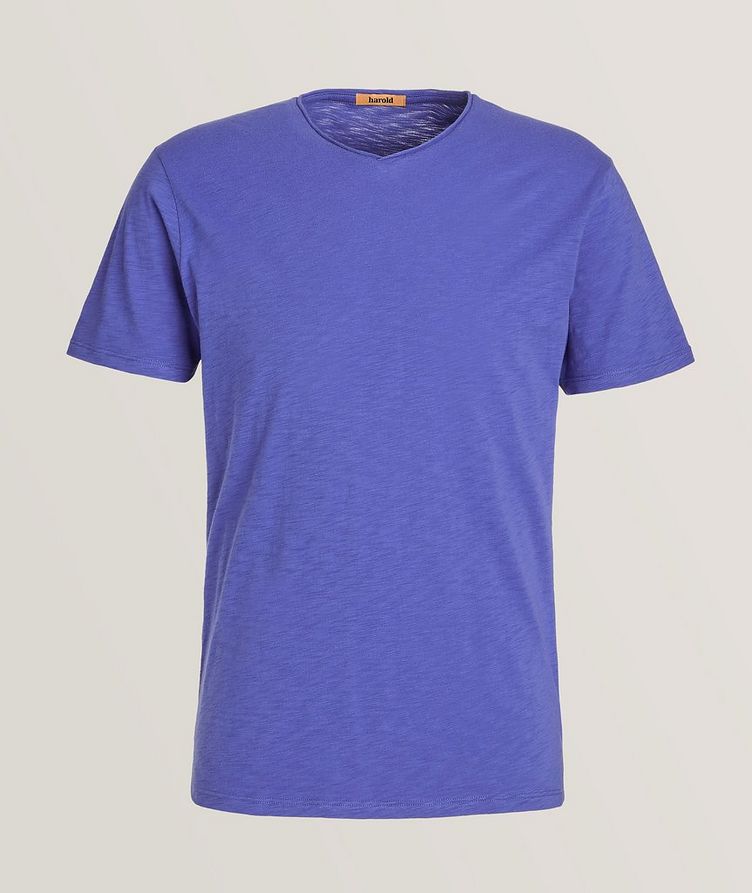 Garment Dyed Pima Cotton Rolled V-Neck T-Shirt  image 0