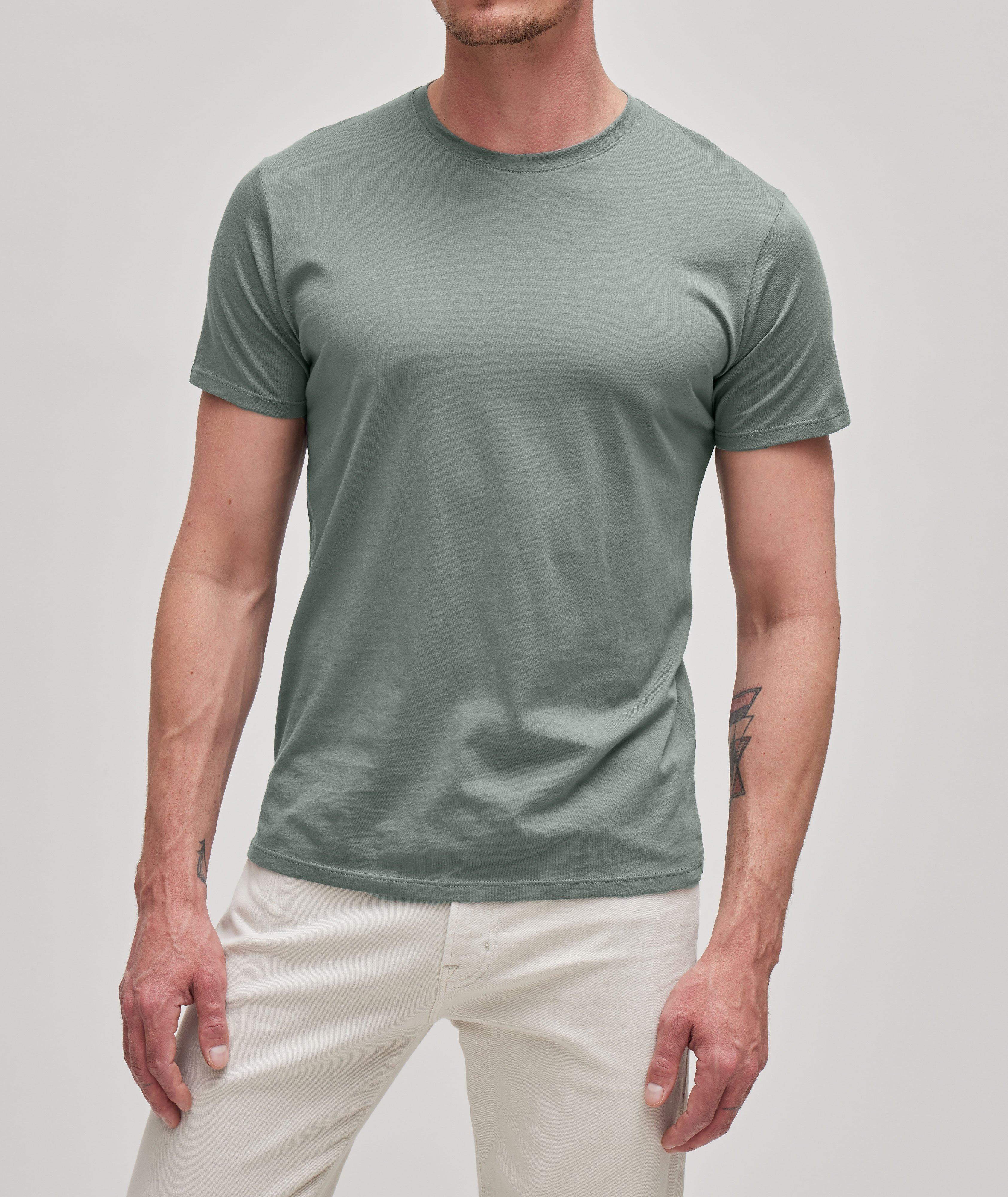 T-shirt en coton pima teint en pièce à encolure ronde image 1