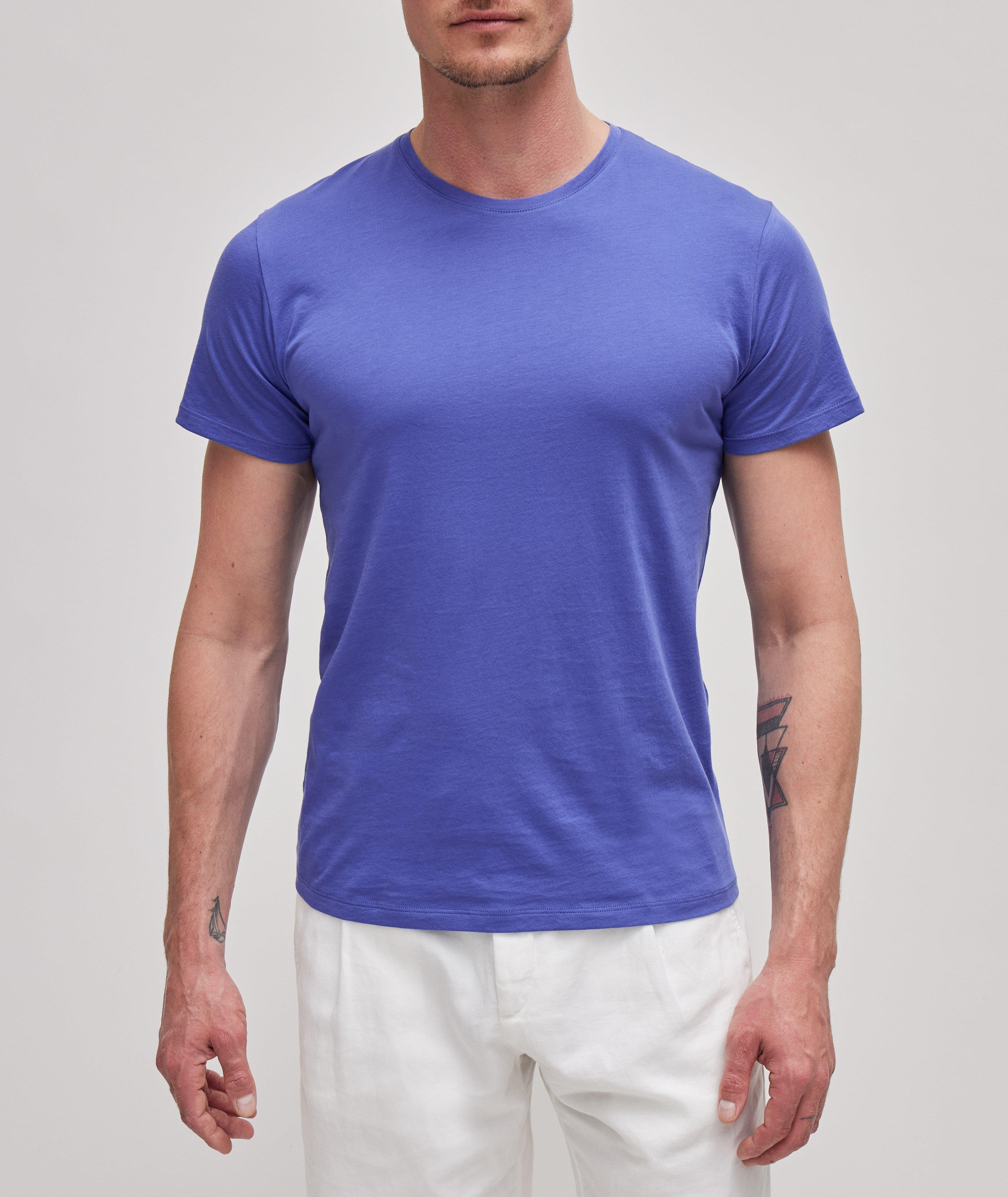 T-shirt en coton pima teint en pièce à encolure ronde image 1