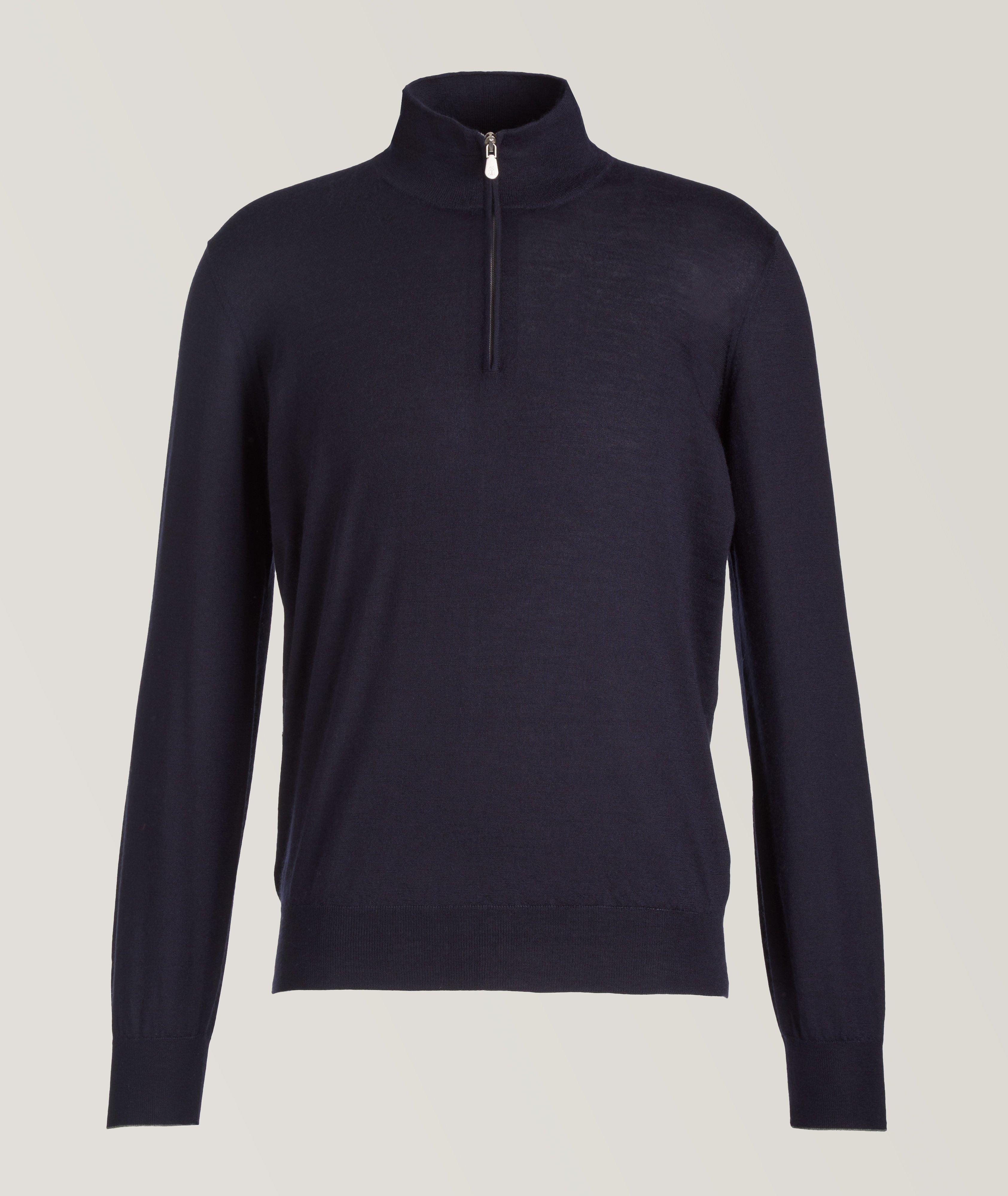 Quarter-Zip Cashmere-Silk Sweater image 0