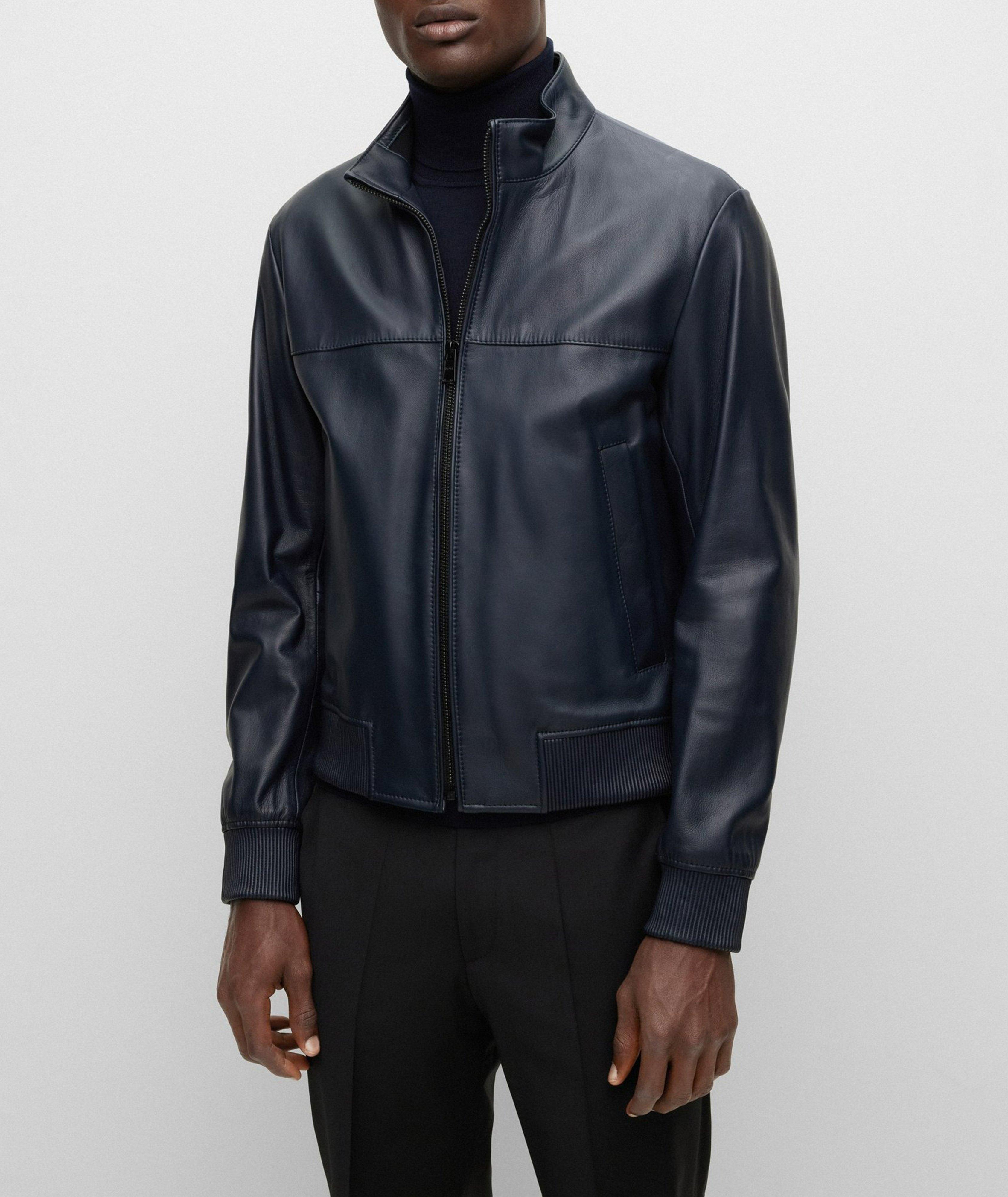 Neiman Marcus Men's Nappa Leather Bomber Jacket | Neiman Marcus
