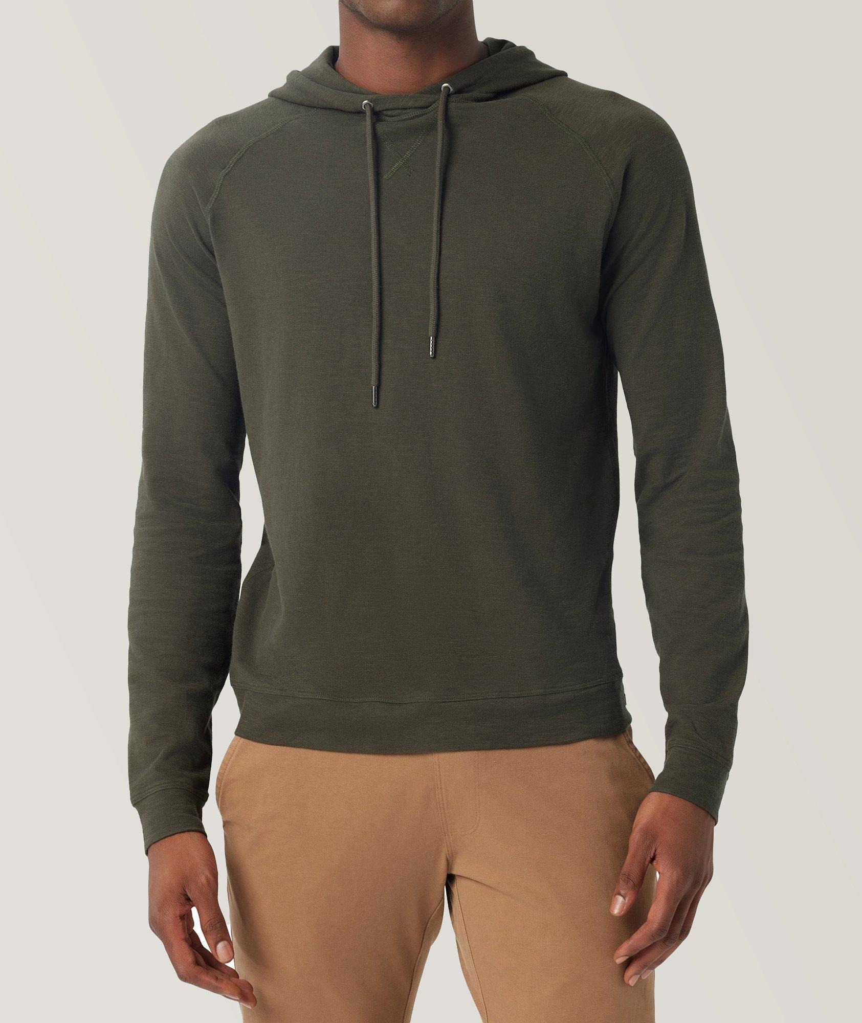 Long-Sleeve Soft Slub Hooded Sweater image 0