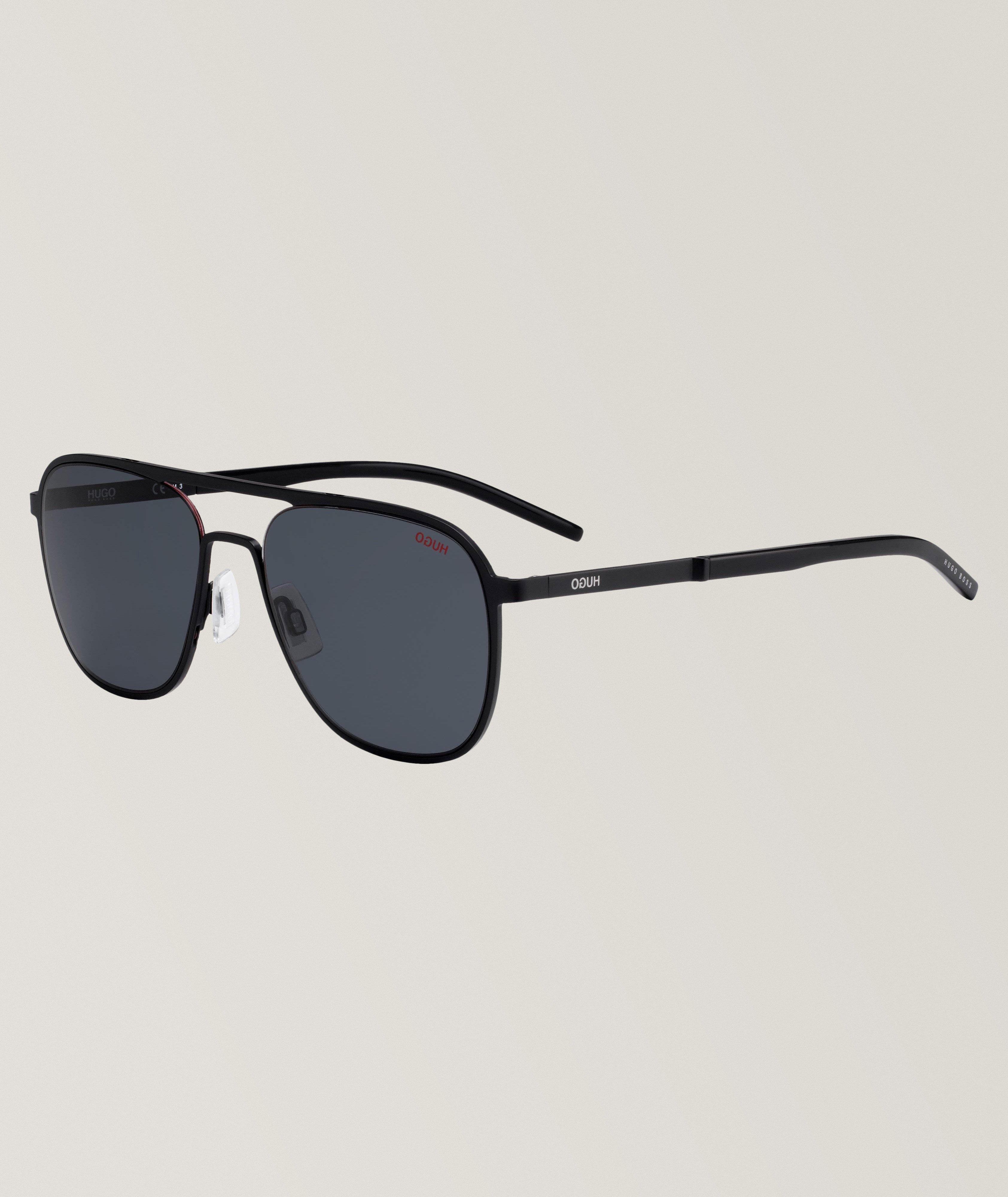 Hugo Matt Black Sunglasses With Grey Lenses  image 1