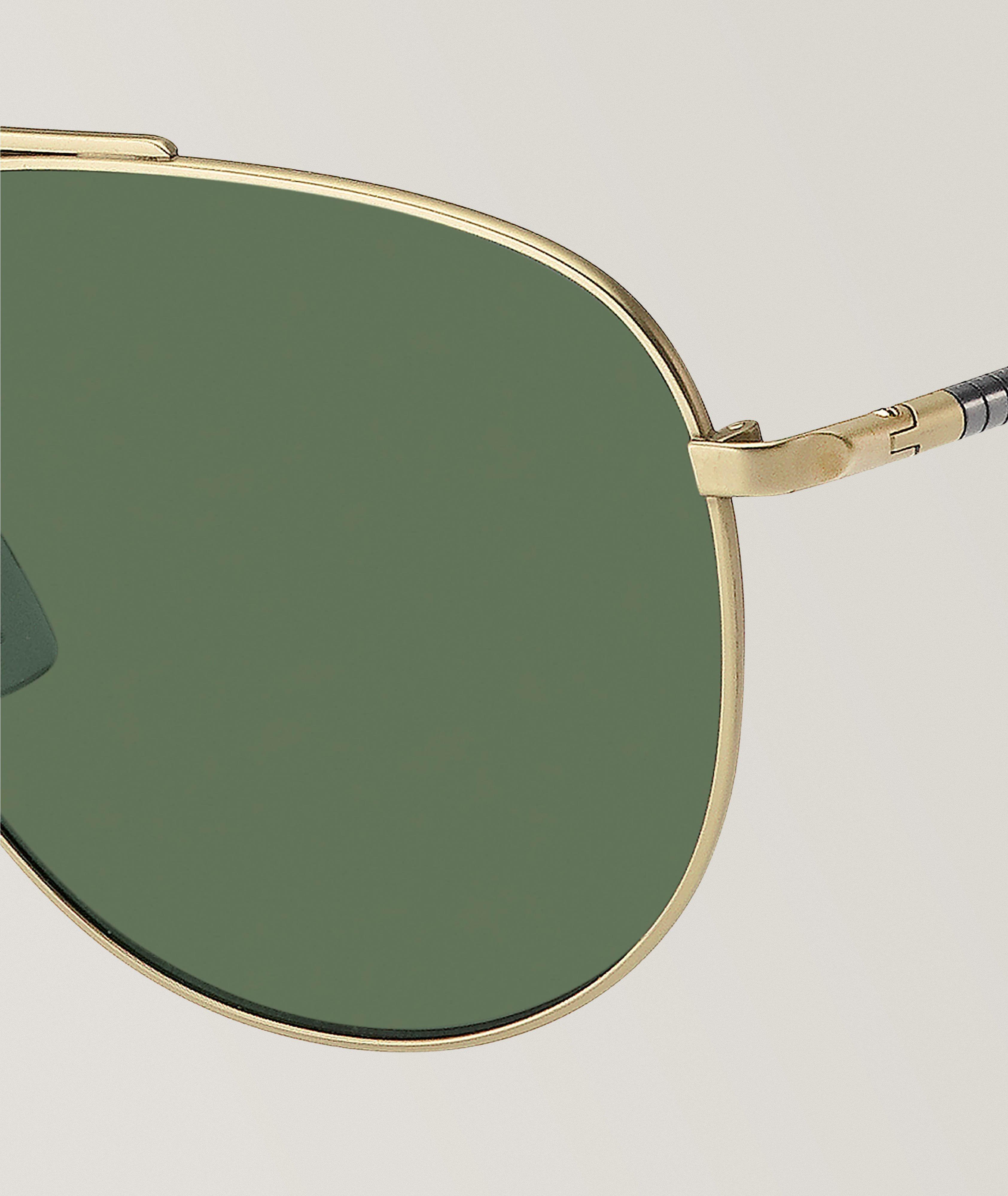 Hugo Boss Matt Gold Sunglasses With Green Lenses  image 3