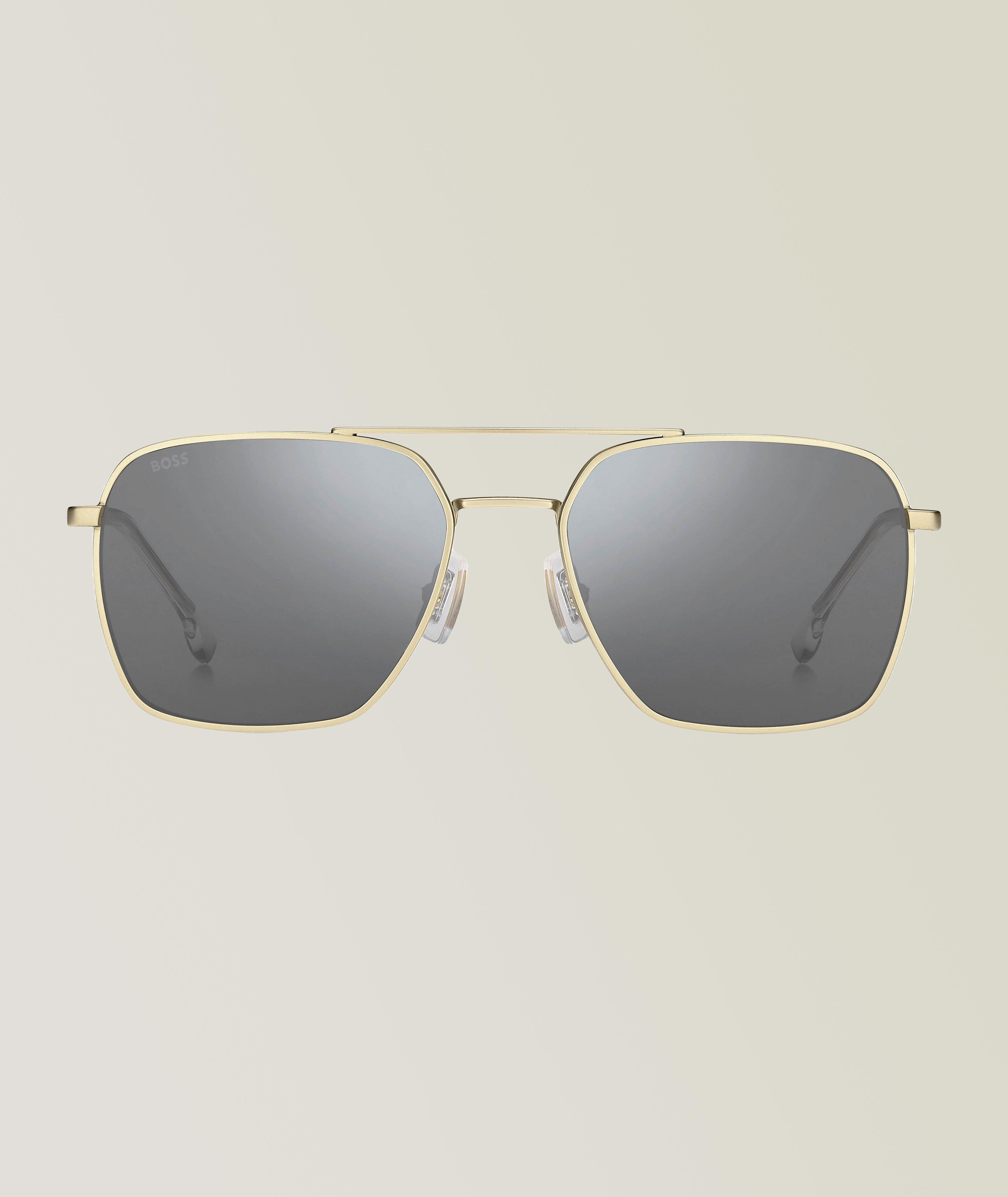 Hugo Boss Matt Gold Sunglasses With Silver Mirror Lenses  image 0