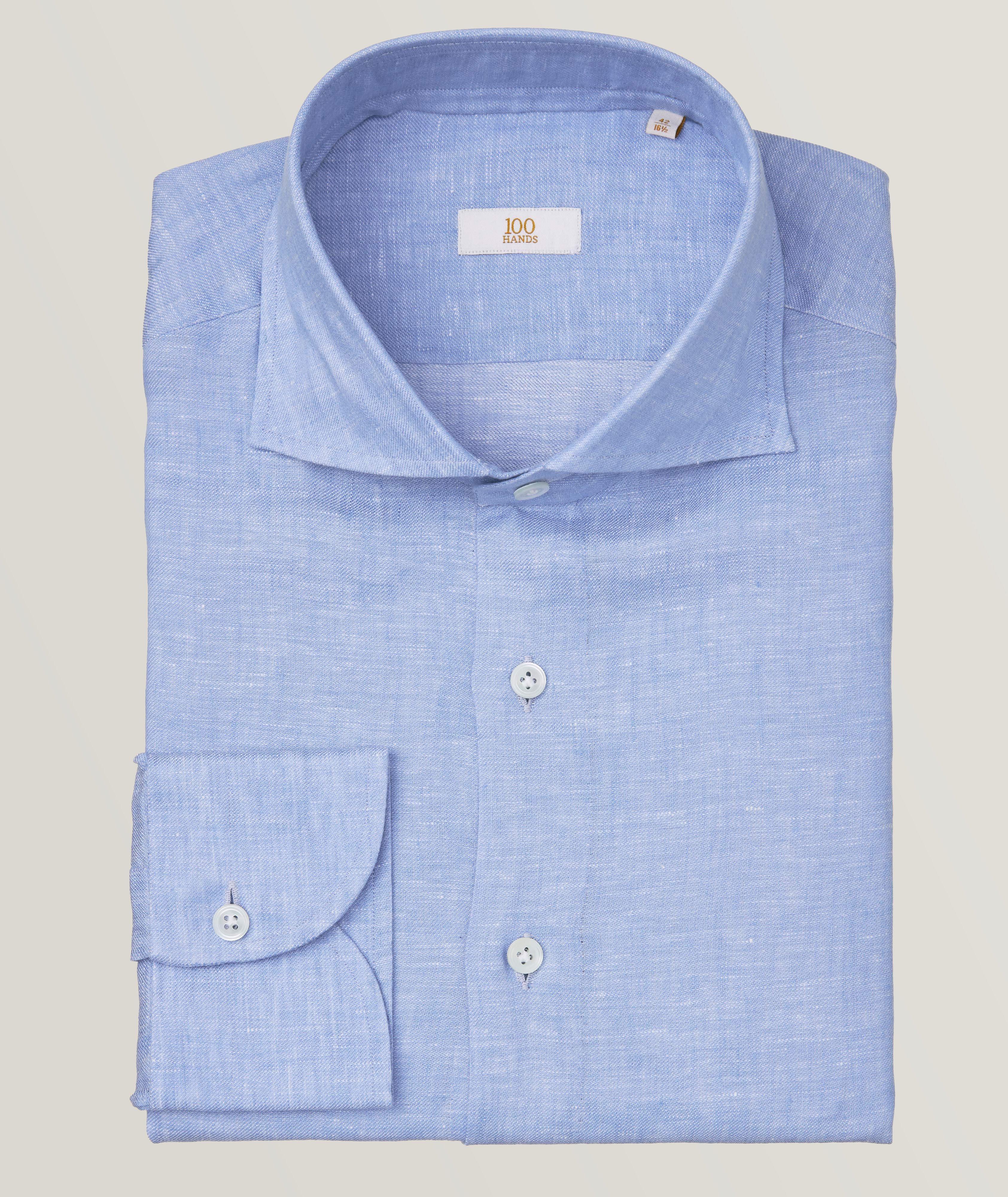 Gold Line Solid Linen Dress Shirt image 0