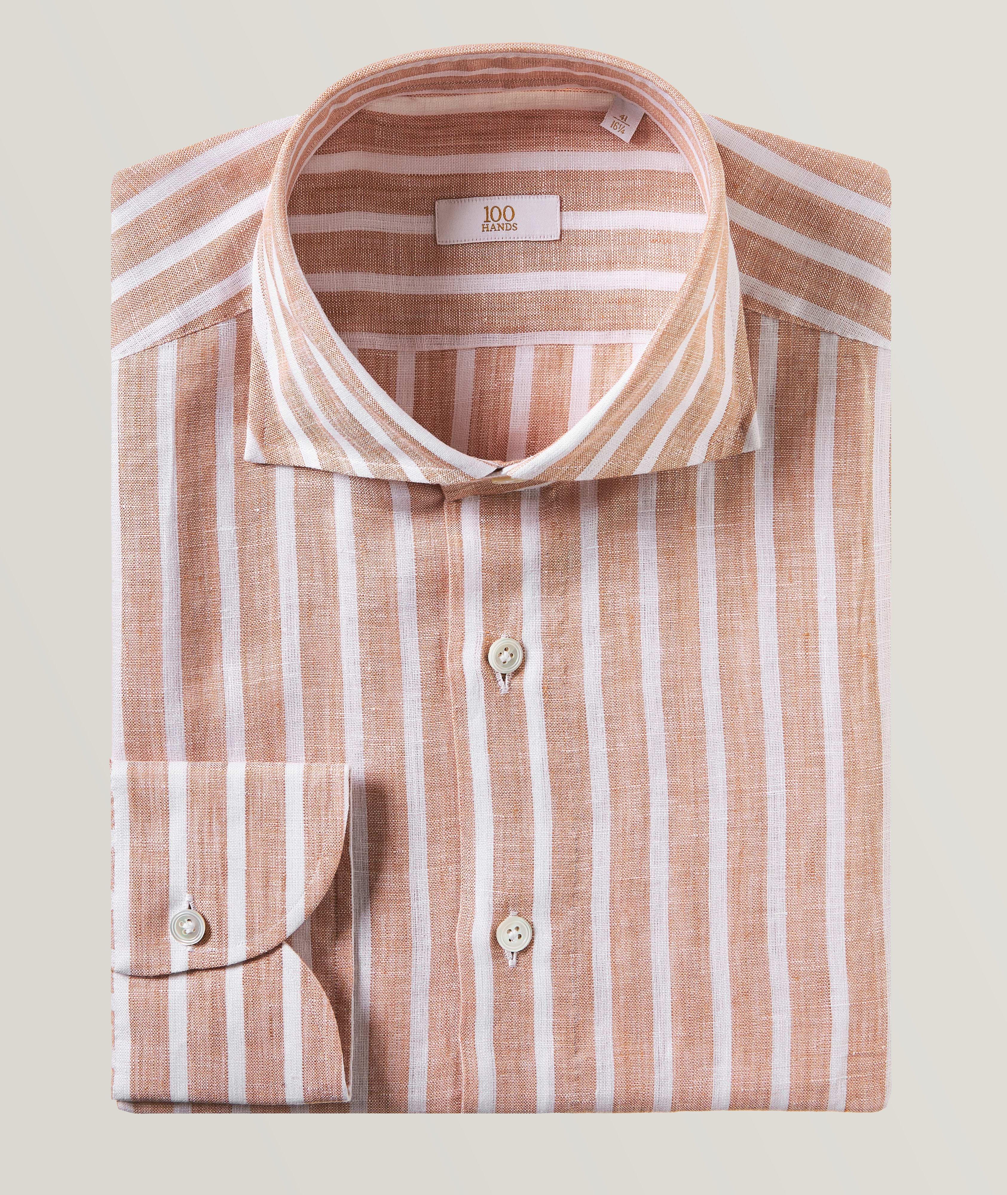 Chemise habillée en lin à rayures, collection or image 0