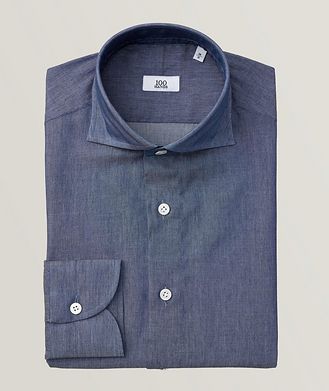 100Hands Black Line Solid Chambray Dress Shirt