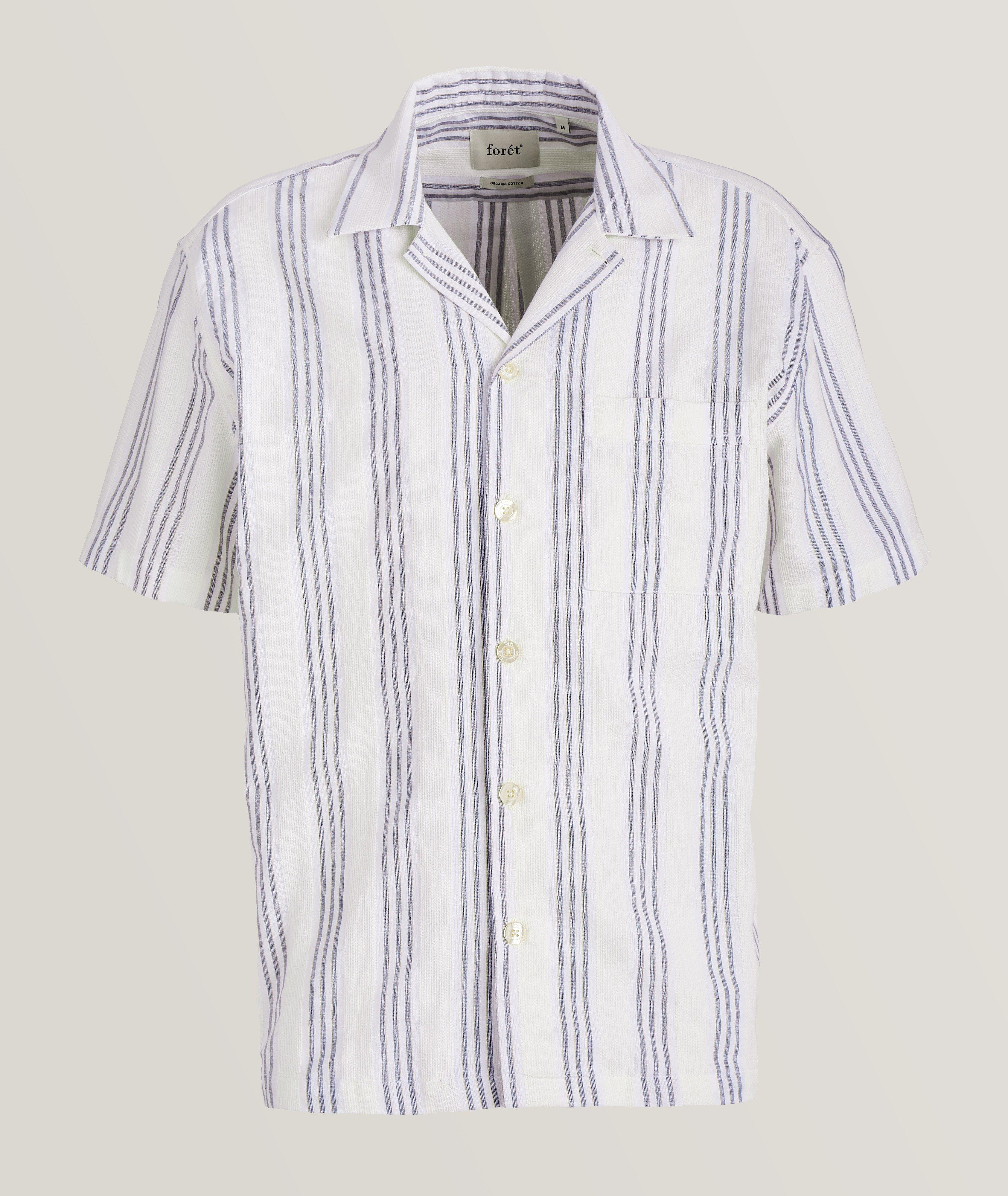 Chemise décontractée en coton biologique à rayures image 0