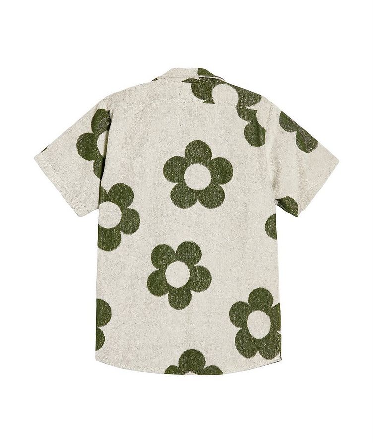 Chemise en tissu bouclé à motif floral et à col cubain image 1