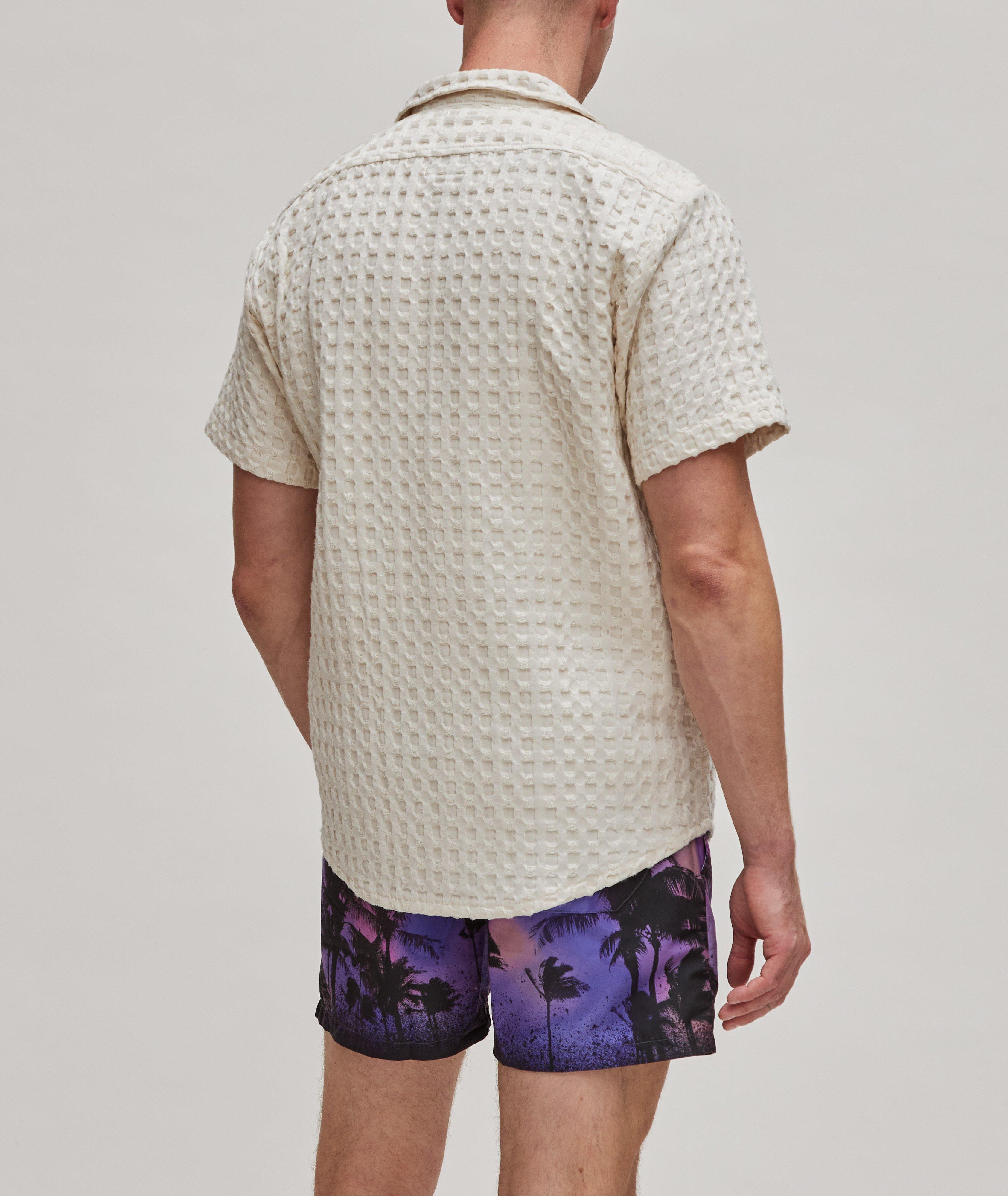 Buy Iconic Textured Resort Shirt with Short Sleeves and Camp