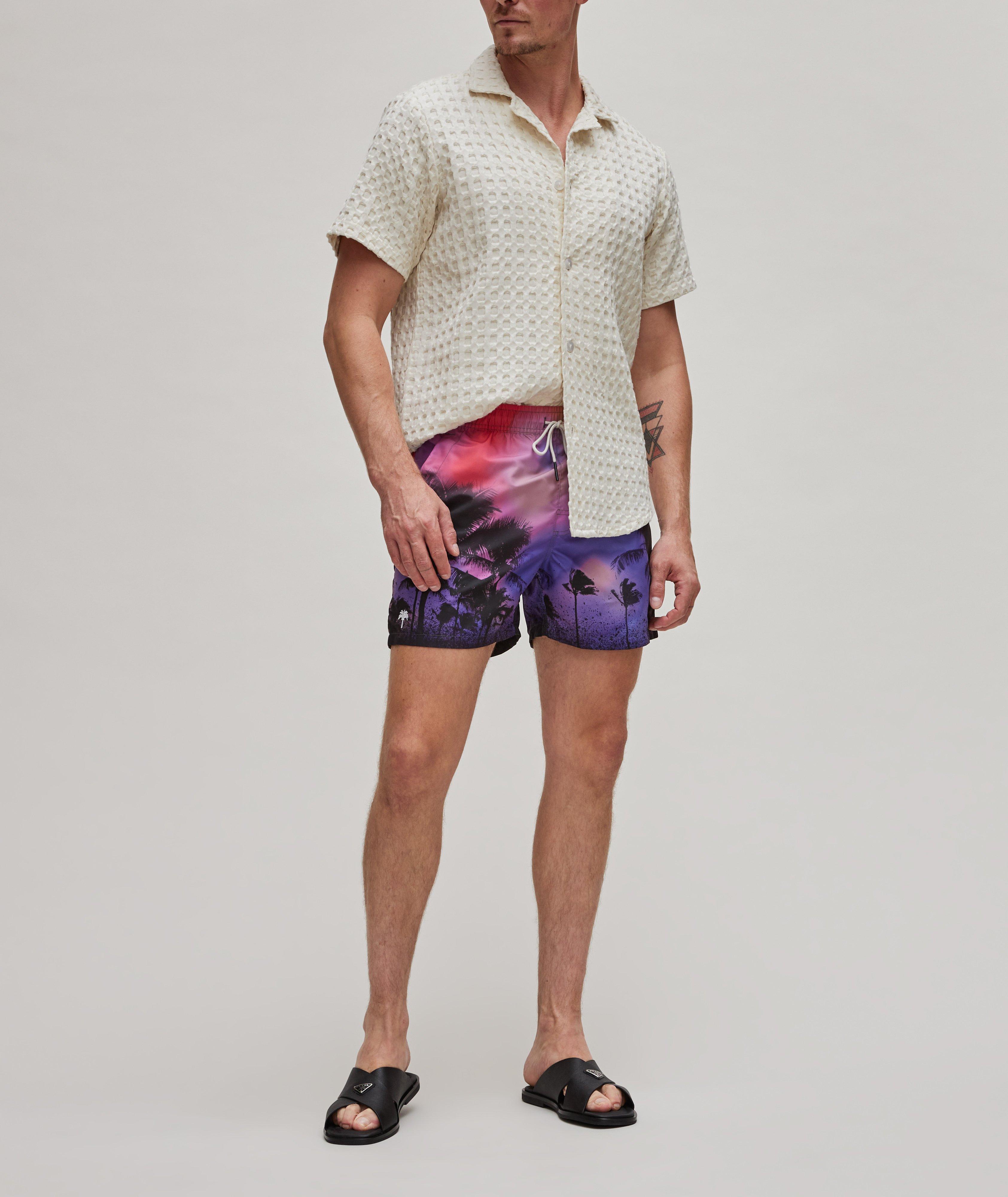 Waffle Shorts, Textured Cotton, Ink