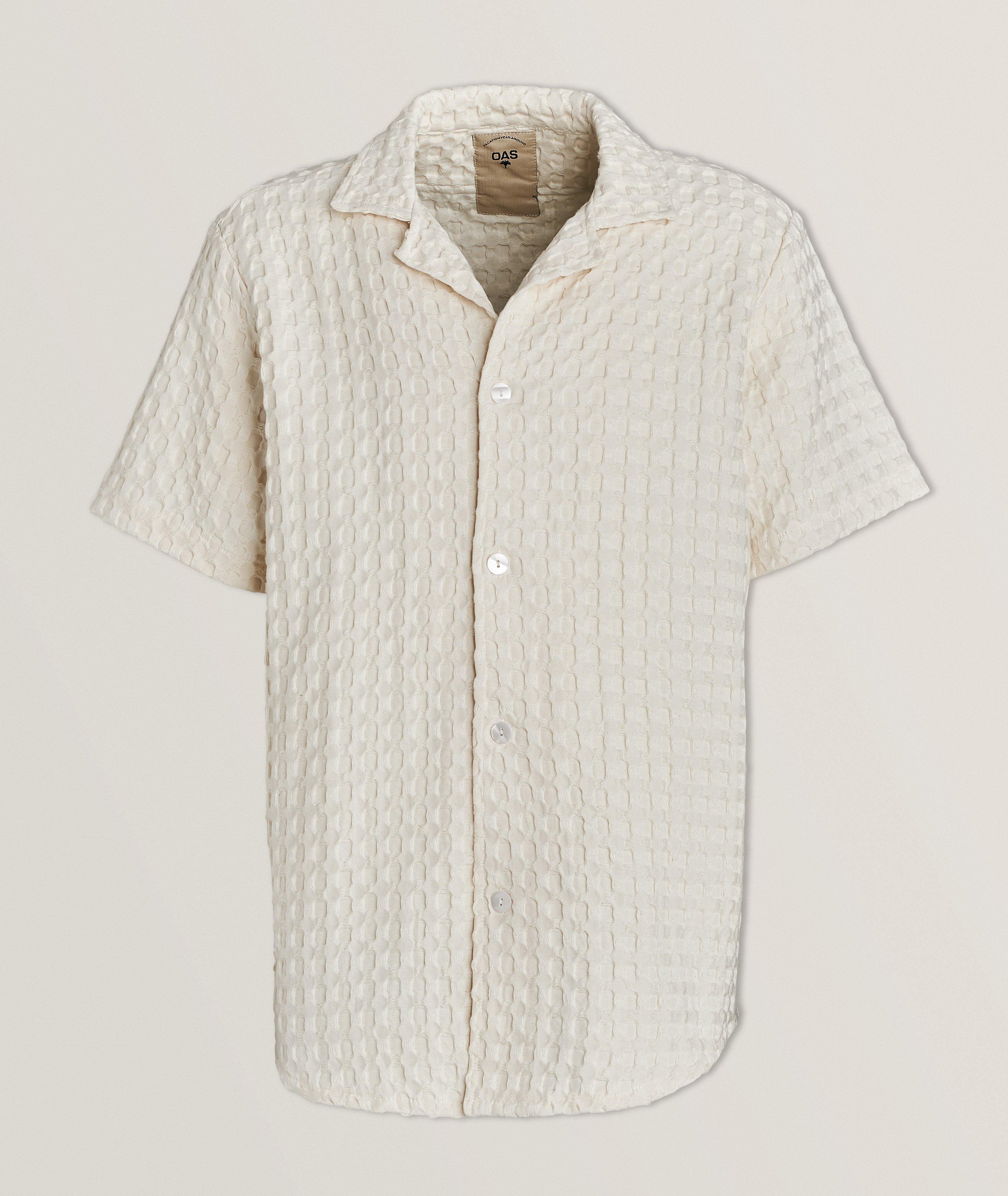 Waffle Terry Cotton Camp Shirt  image 0