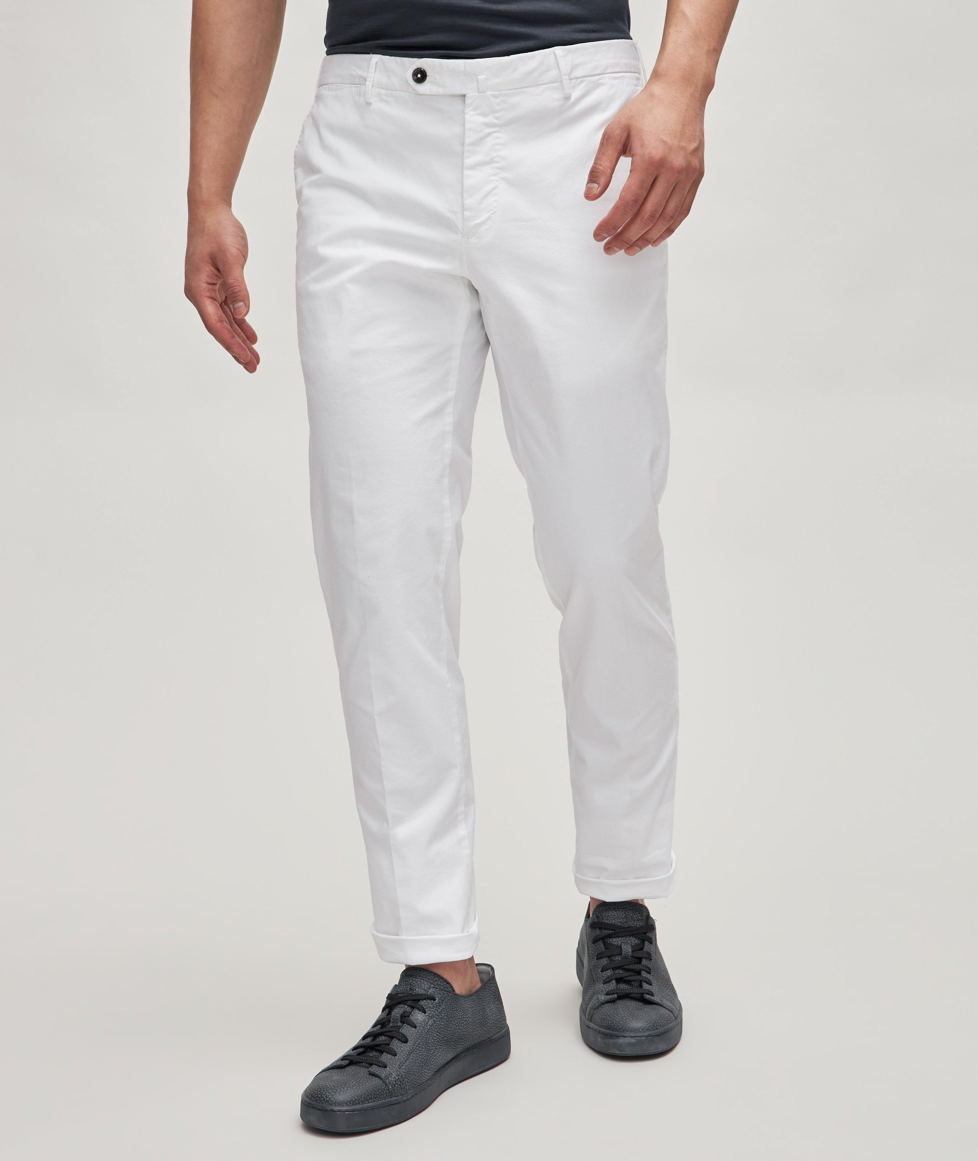 MEN'S WHITE SLIM FIT COTTON TROUSER