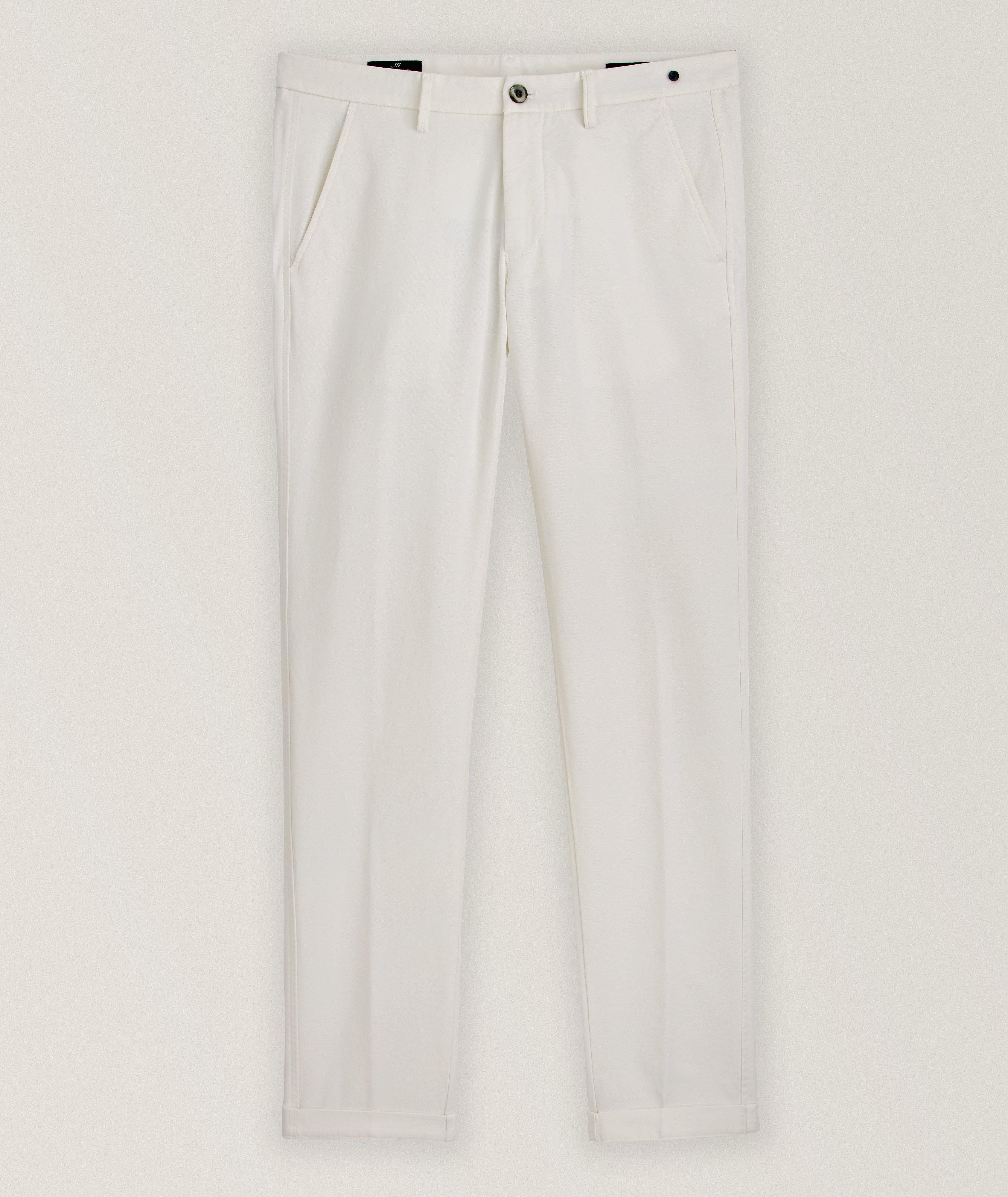 Slim-Fit Torino Pleated Jersey Stretch-Cotton Pants image 0