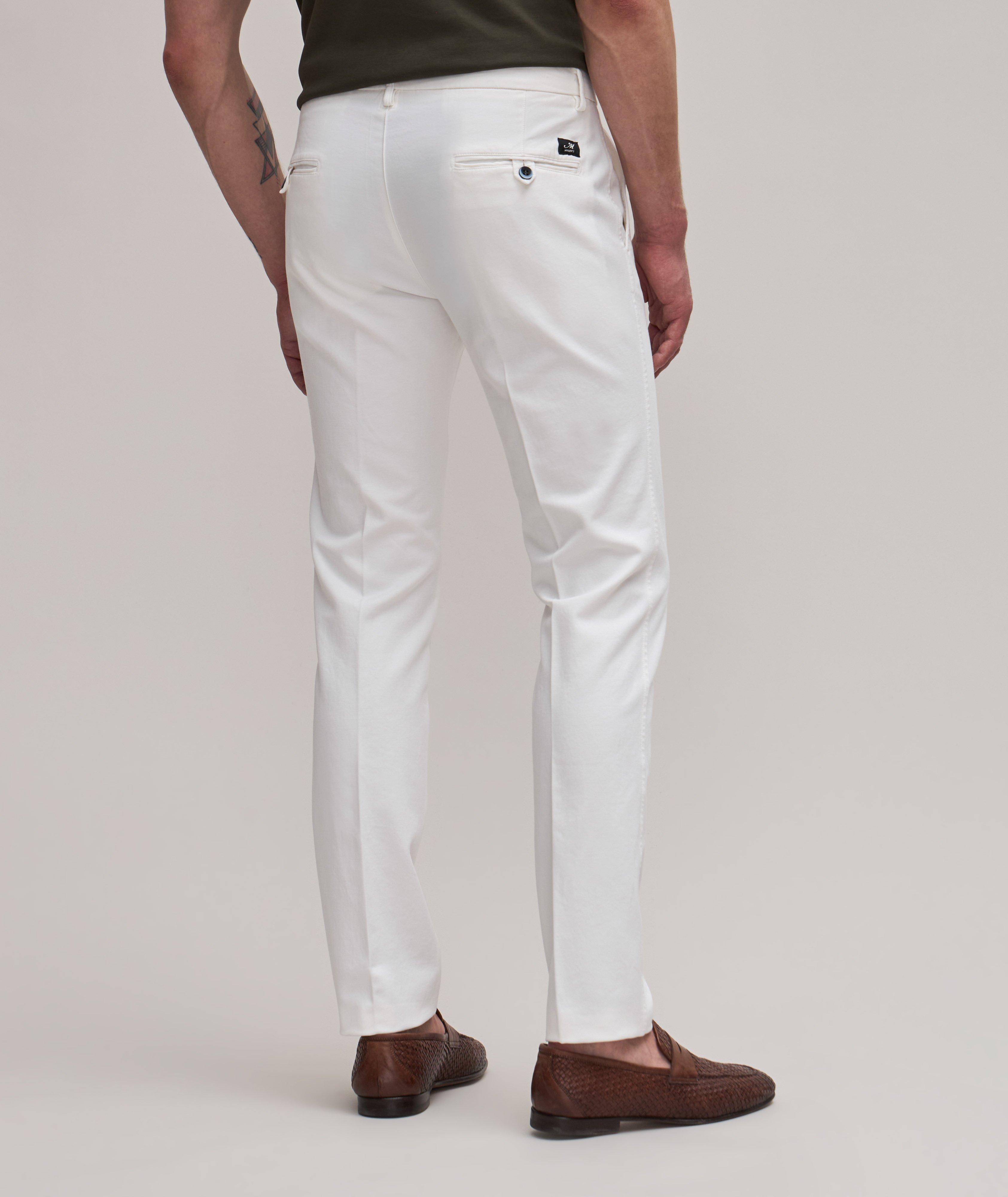 Slim-fit cotton pleated pants - Men