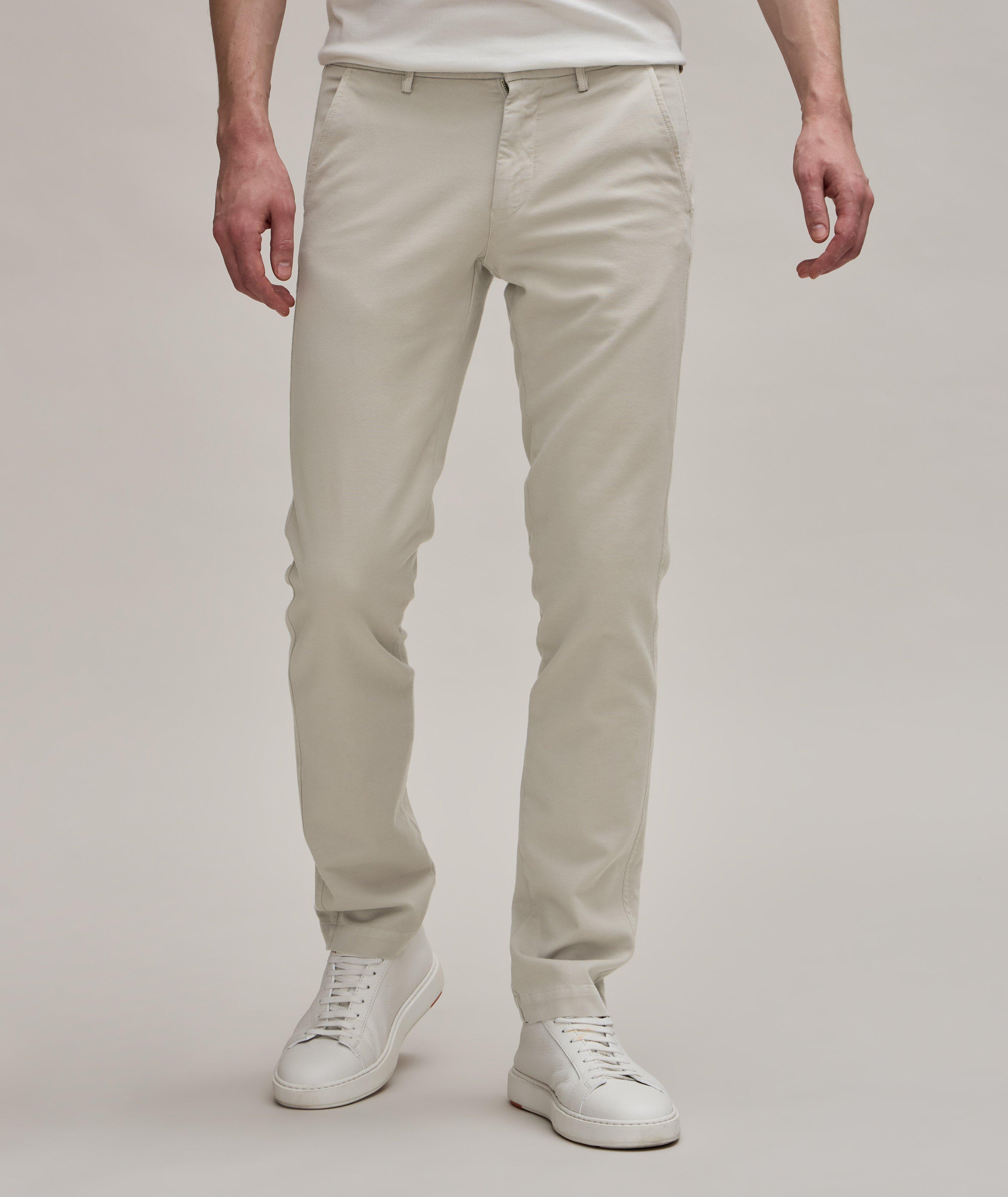 Cotton jersey straight pants in blue - Kiton