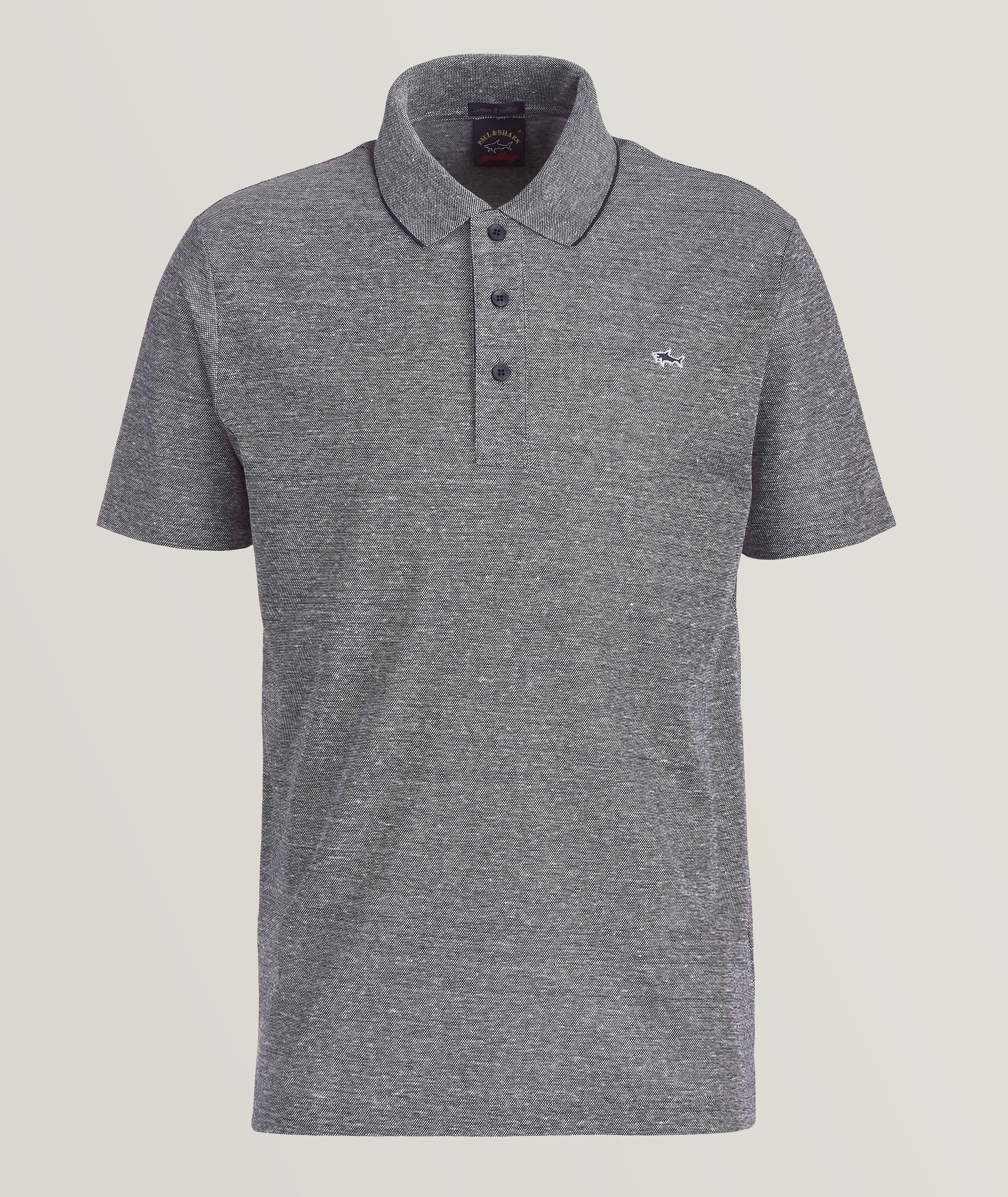 Contrast Tipped Linen-Cotton Polo image 0