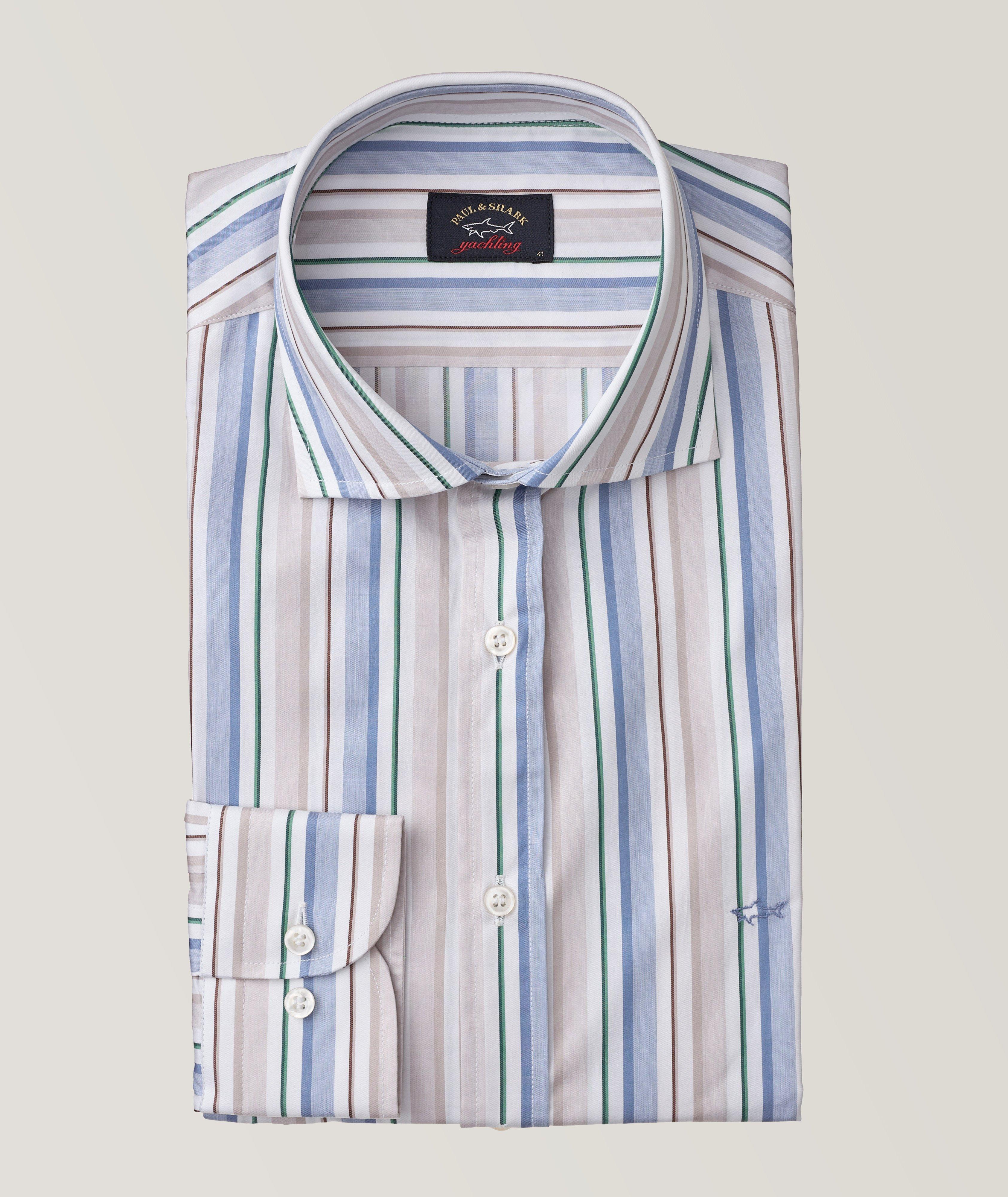 Multi-Stripe Cotton Sport Shirt image 0