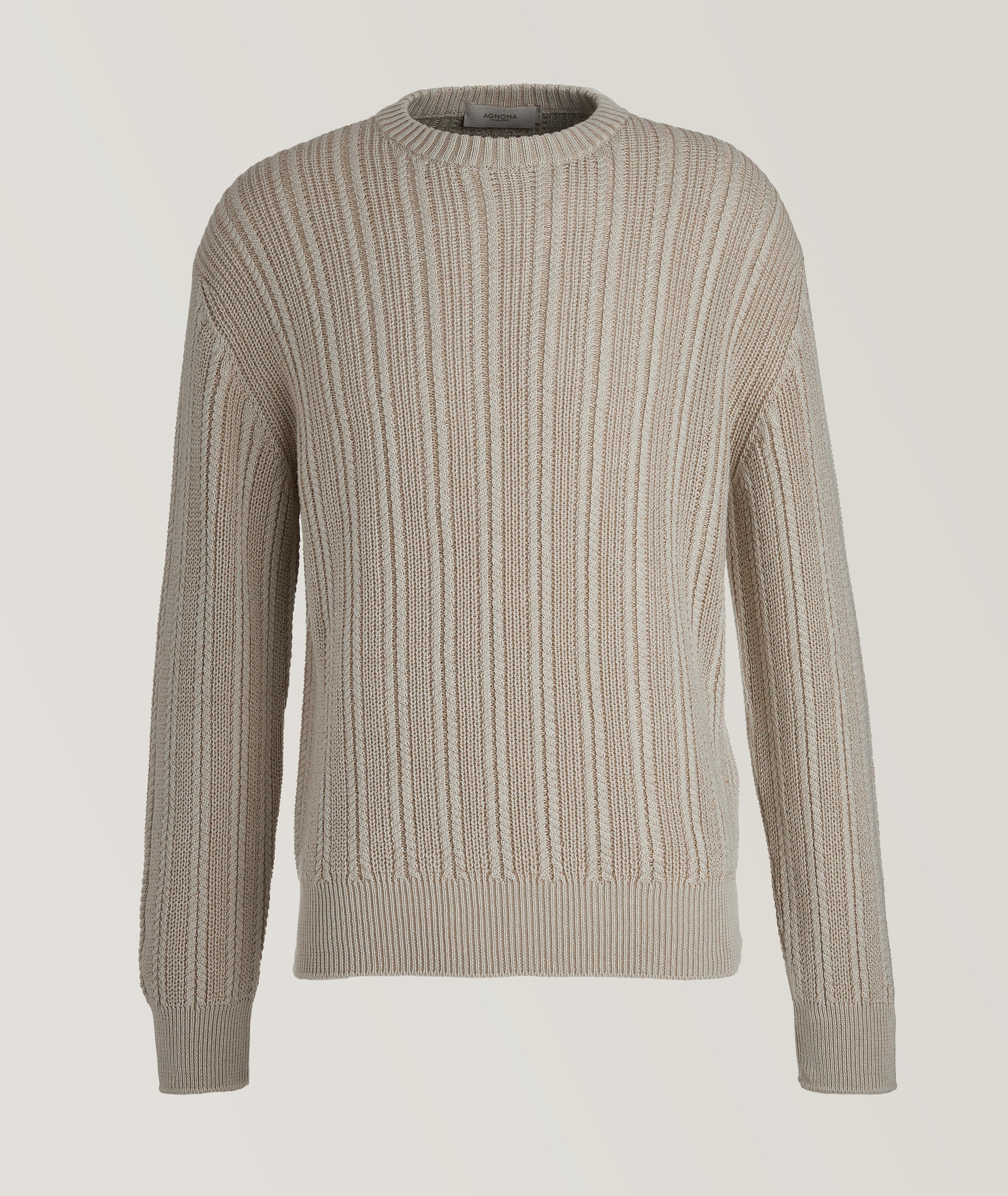 Pull en tricot torsadé de soie, de cachemire et de coton image 0