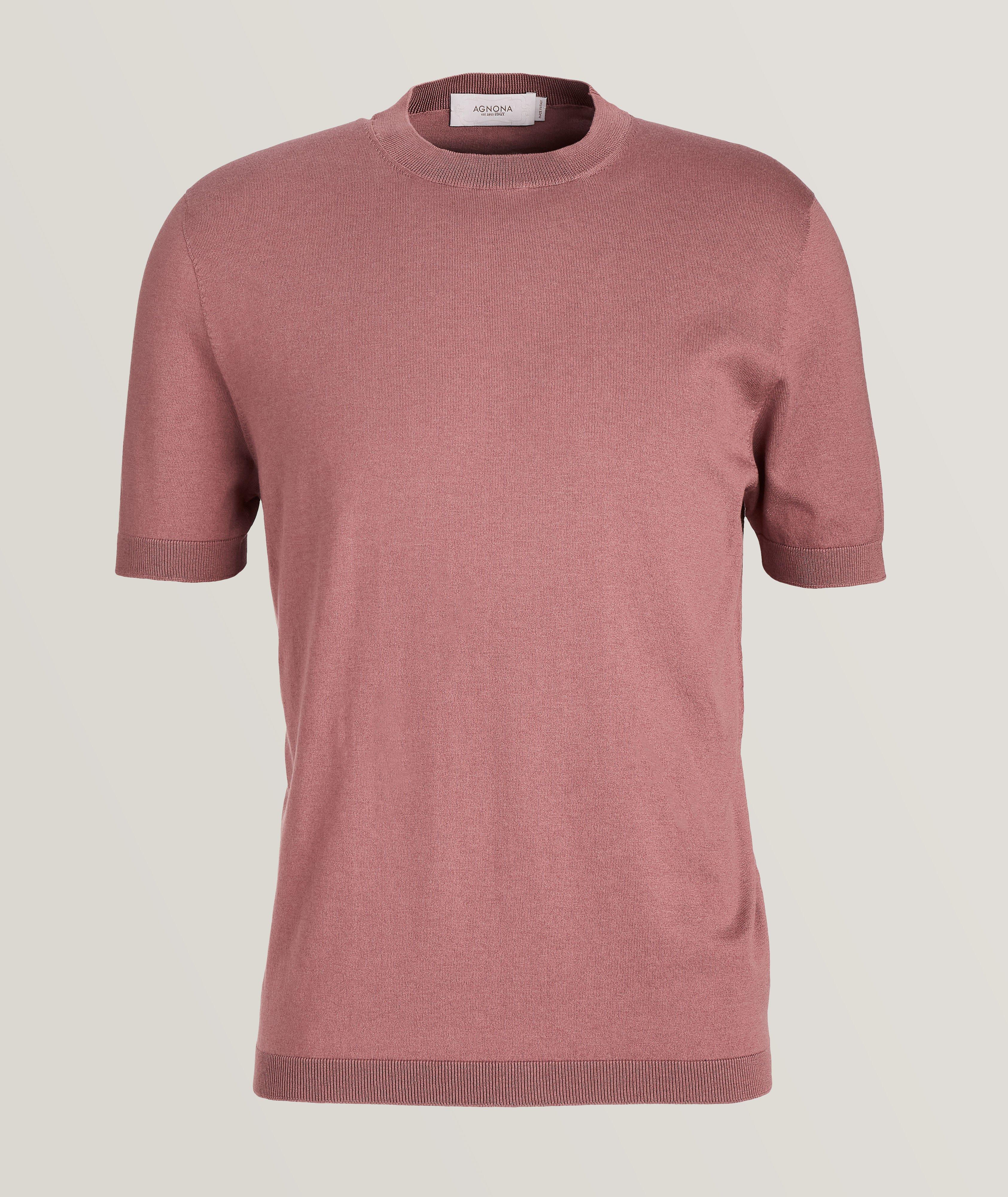 T-shirt en tricot de soie et de coton à encolure ronde image 0