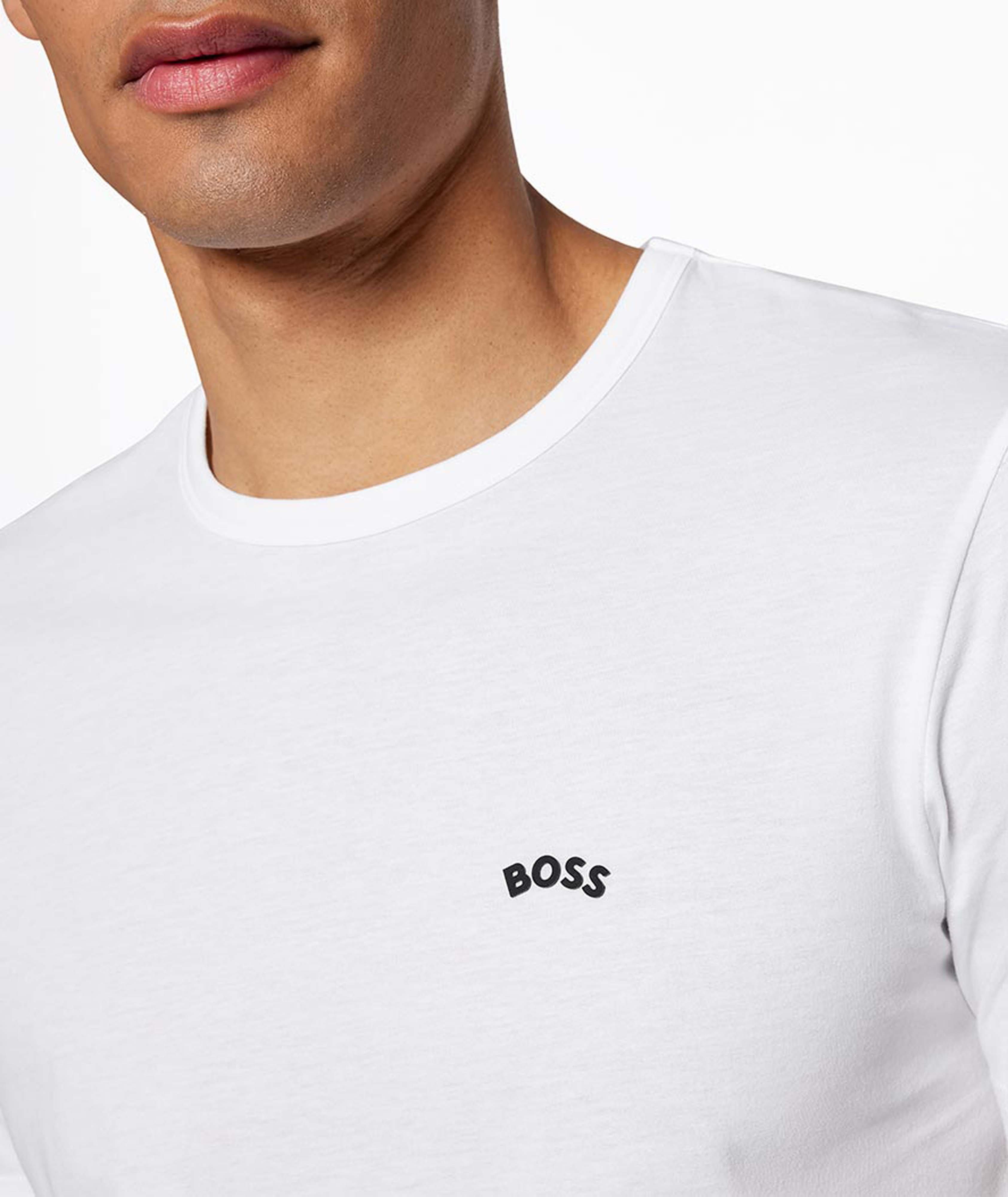 T-shirt en coton avec logo incurvé image 4