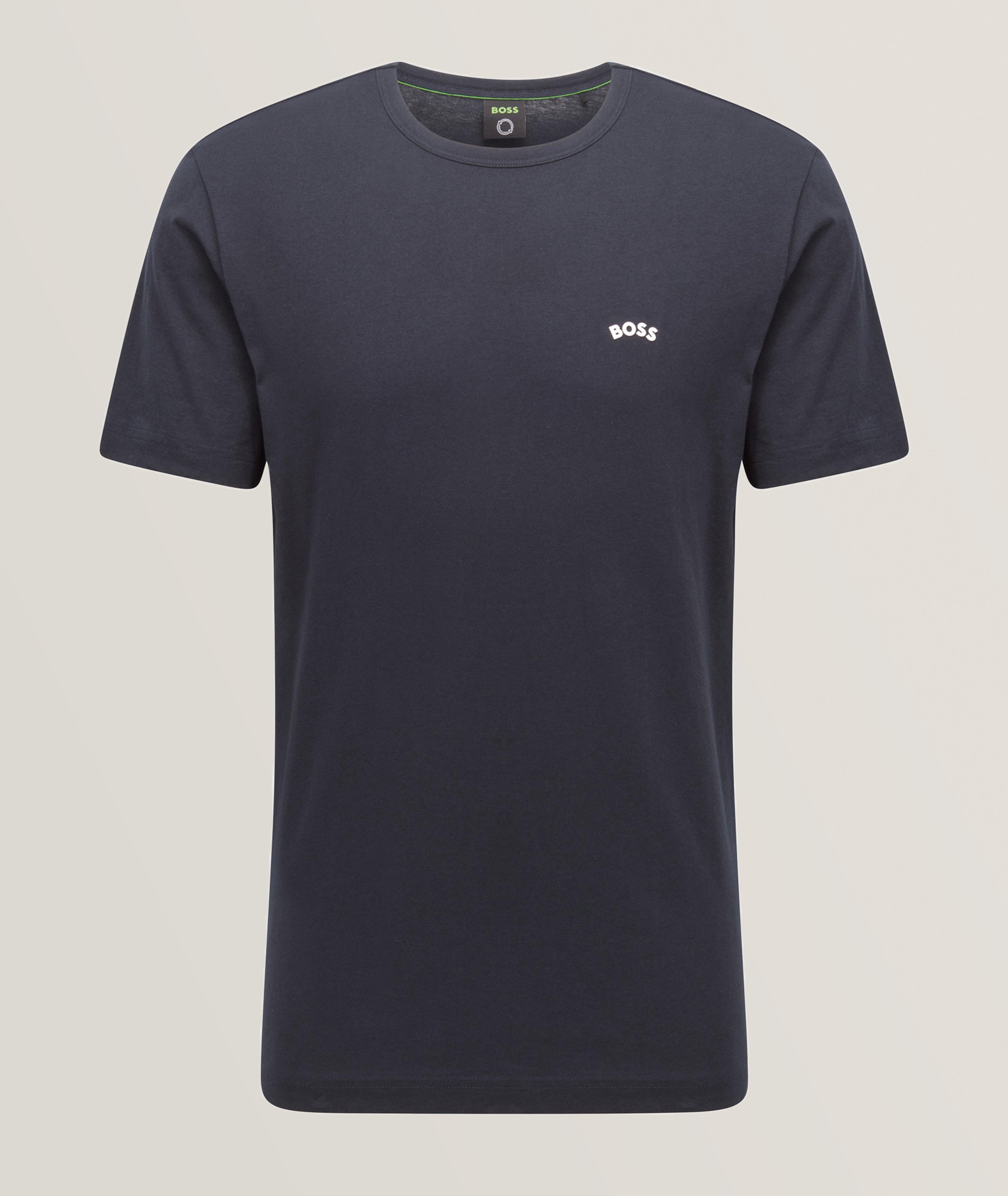 Contrast Curved Logo Cotton T-Shirt image 0