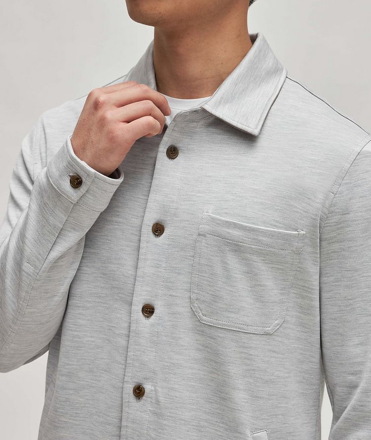 Patch Pocket Jersey Silk-Cotton Overshirt image 3