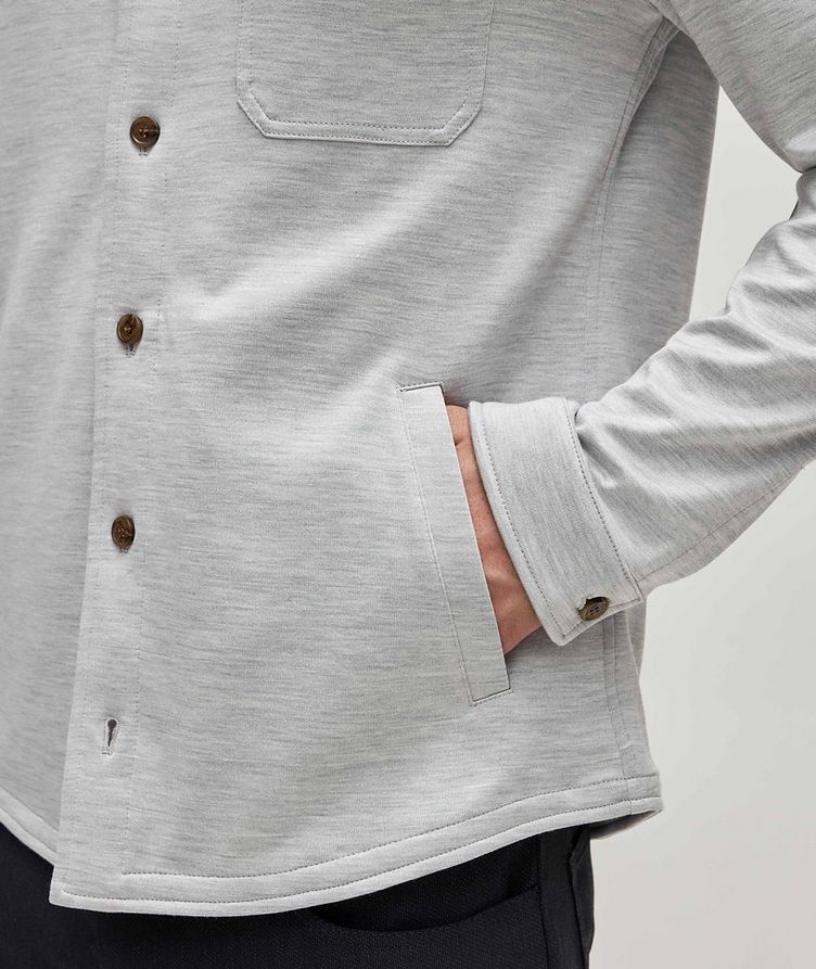 Patch Pocket Jersey Silk-Cotton Overshirt image 4