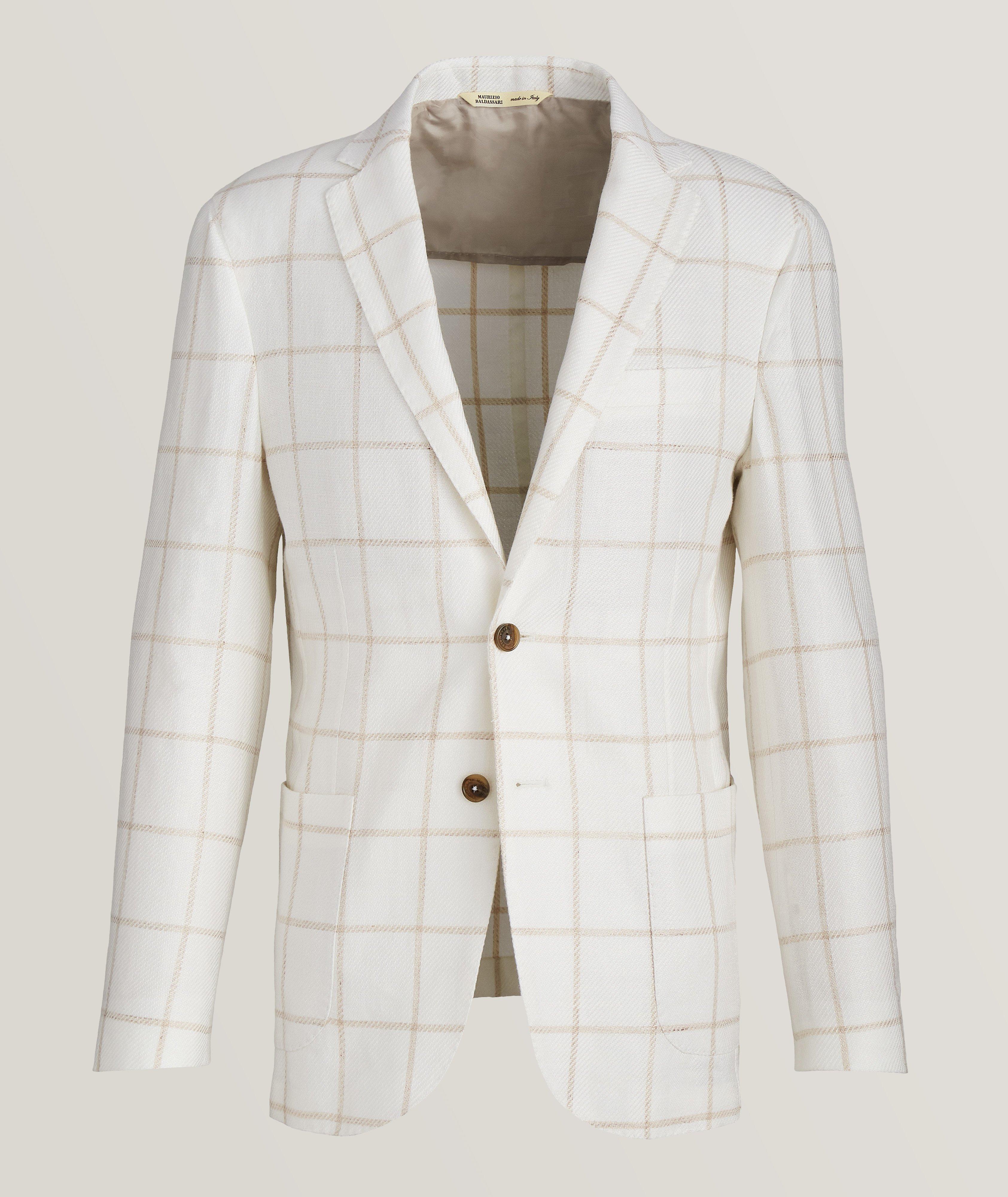 Windowpane Linen-Cotton Sport Jacket image 0