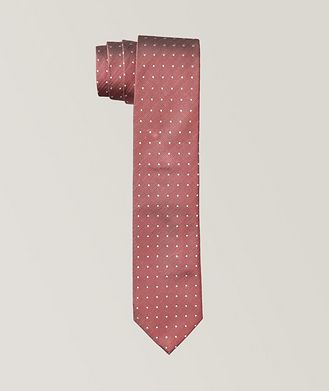 Altea Polka Dot Print Silk-Cotton Tie