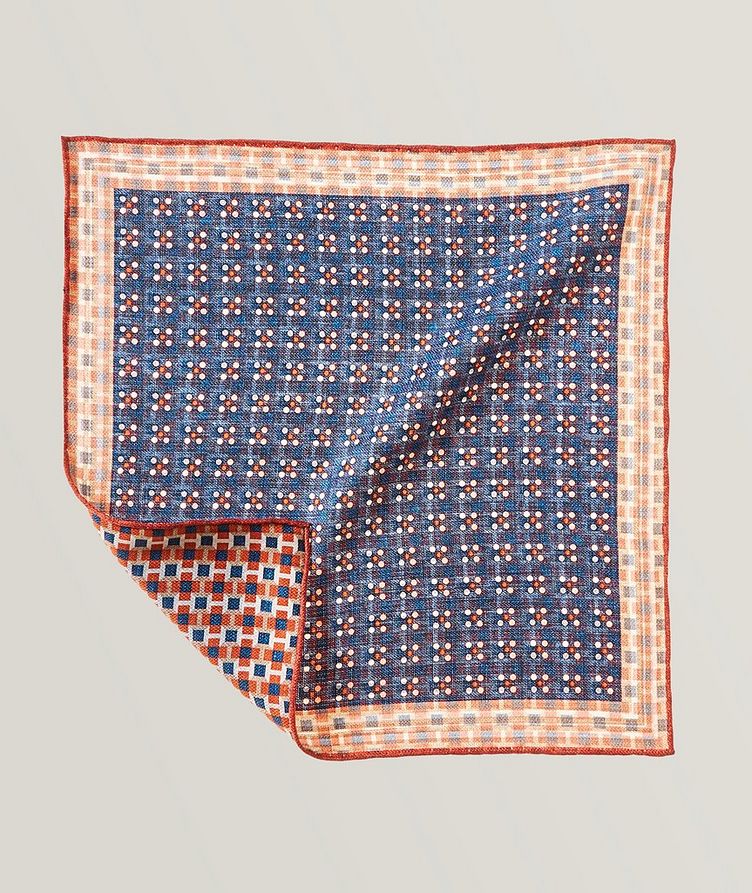 Mouchoir de poche en soie à motif géométrique image 0