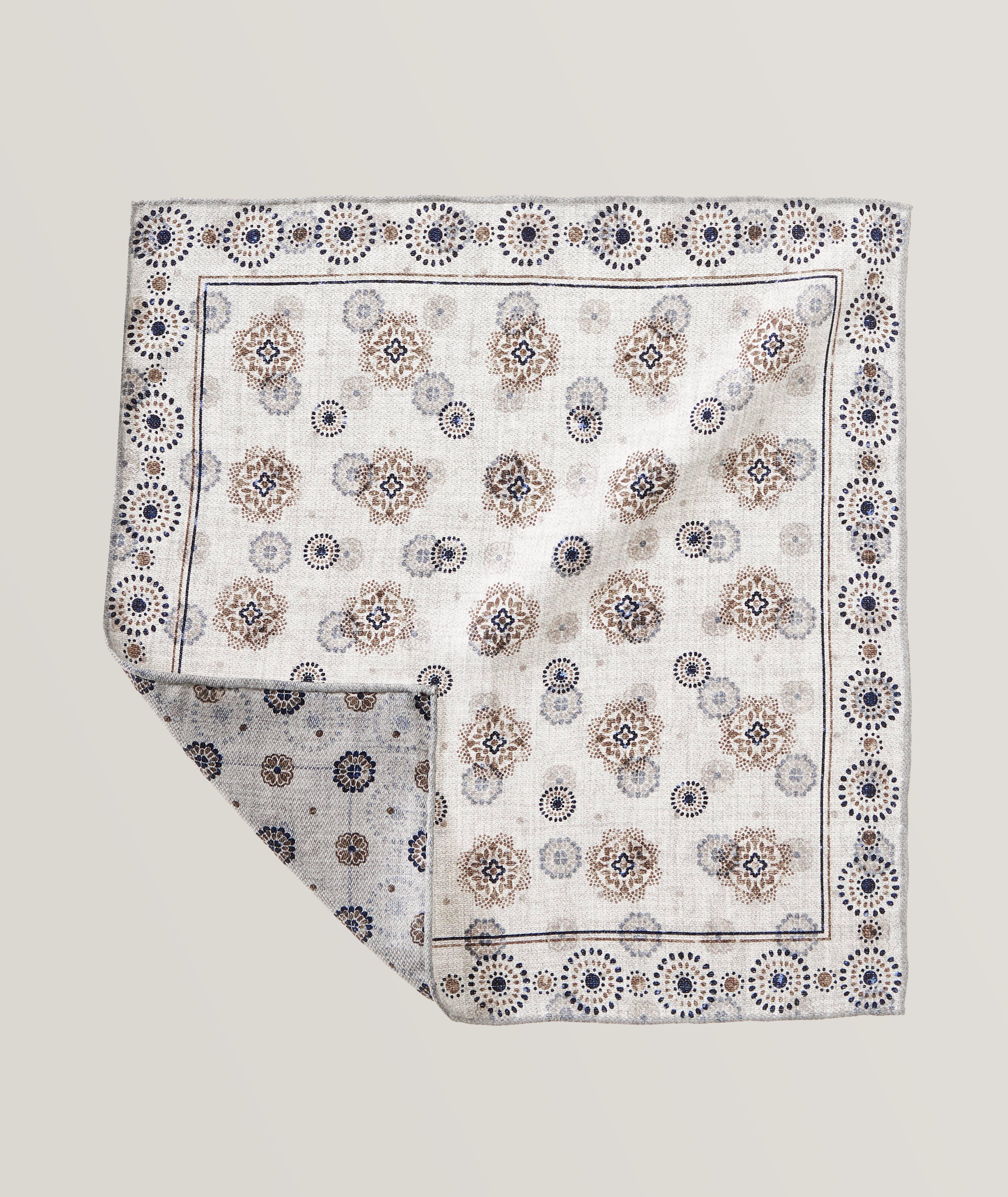 Medallion Patterned Silk Pocket Square image 0