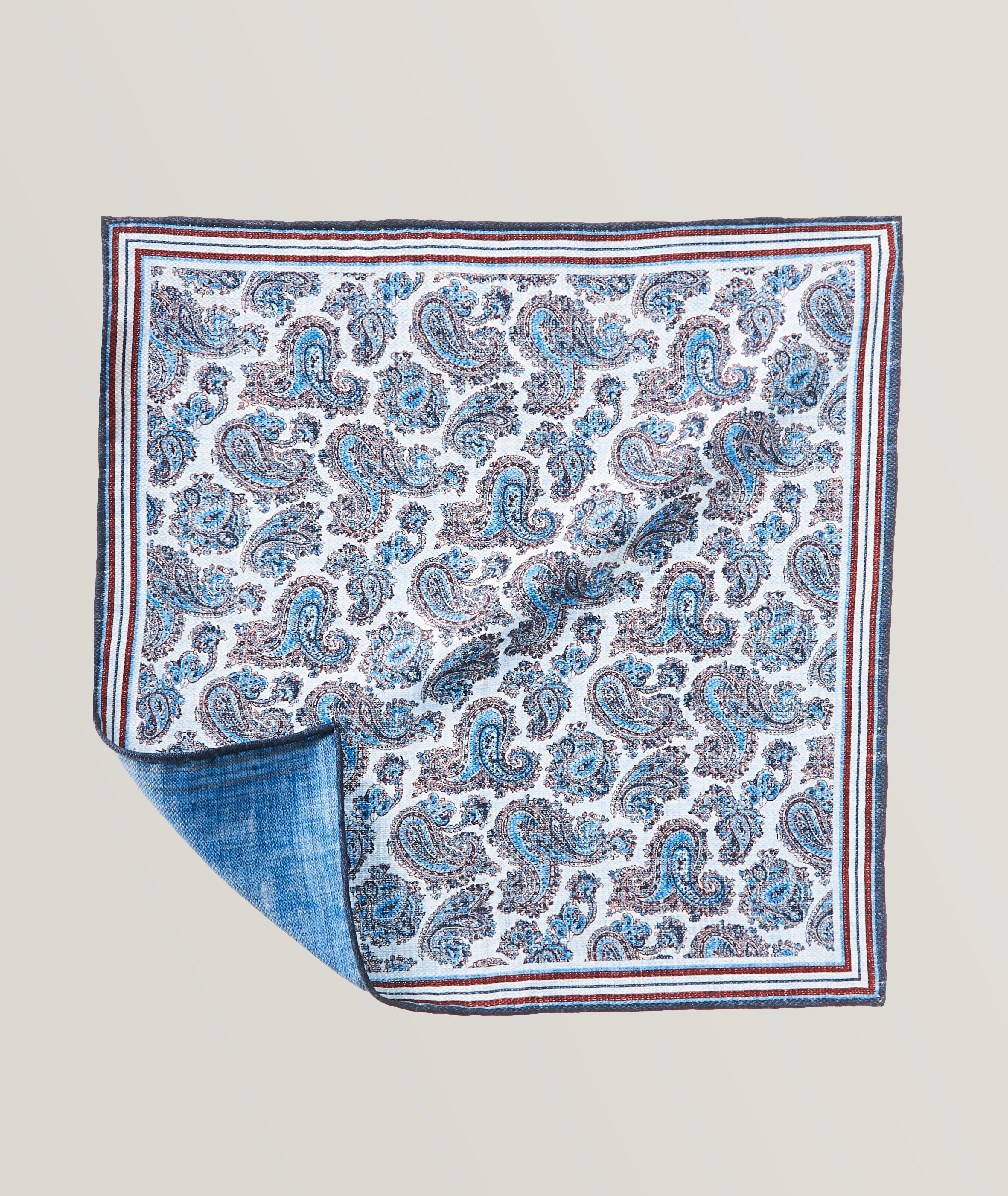 Paisley Patterned Trim Pocket Square image 0