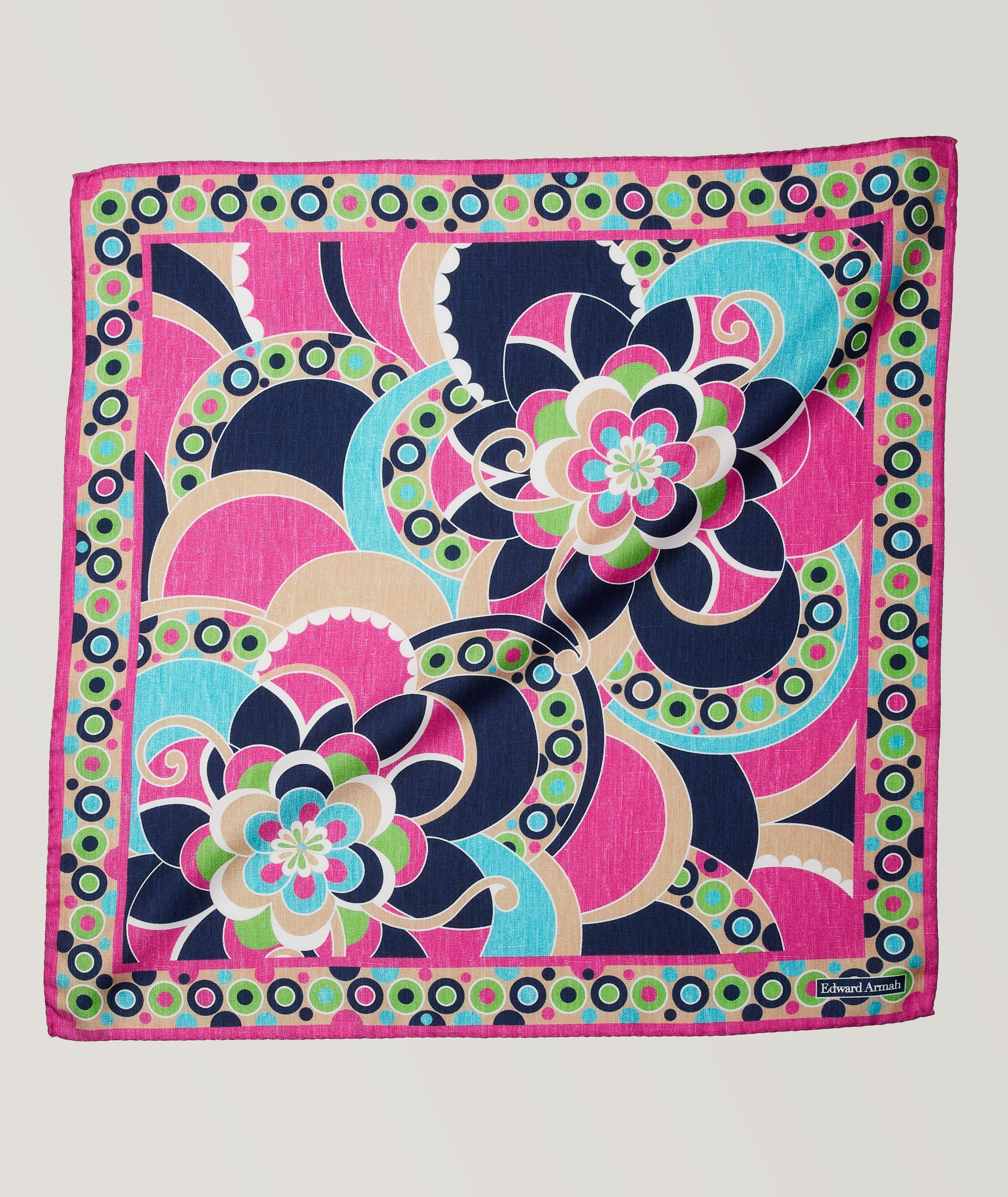 Floral Patterned Silk Pocket Square image 0
