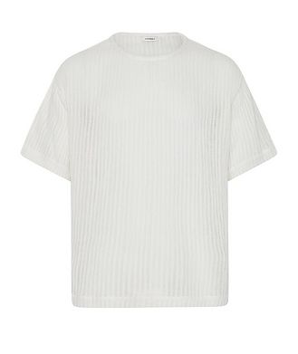COMMAS Sheer Stripe Woven Linen T-Shirt