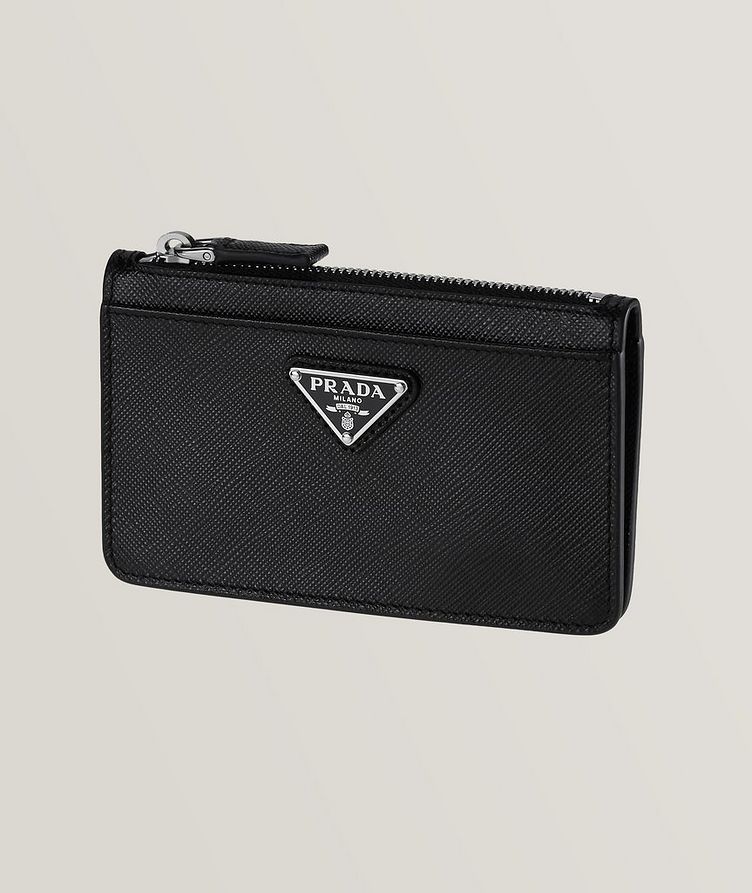 Saffiano Leather Zipper Card Case image 0