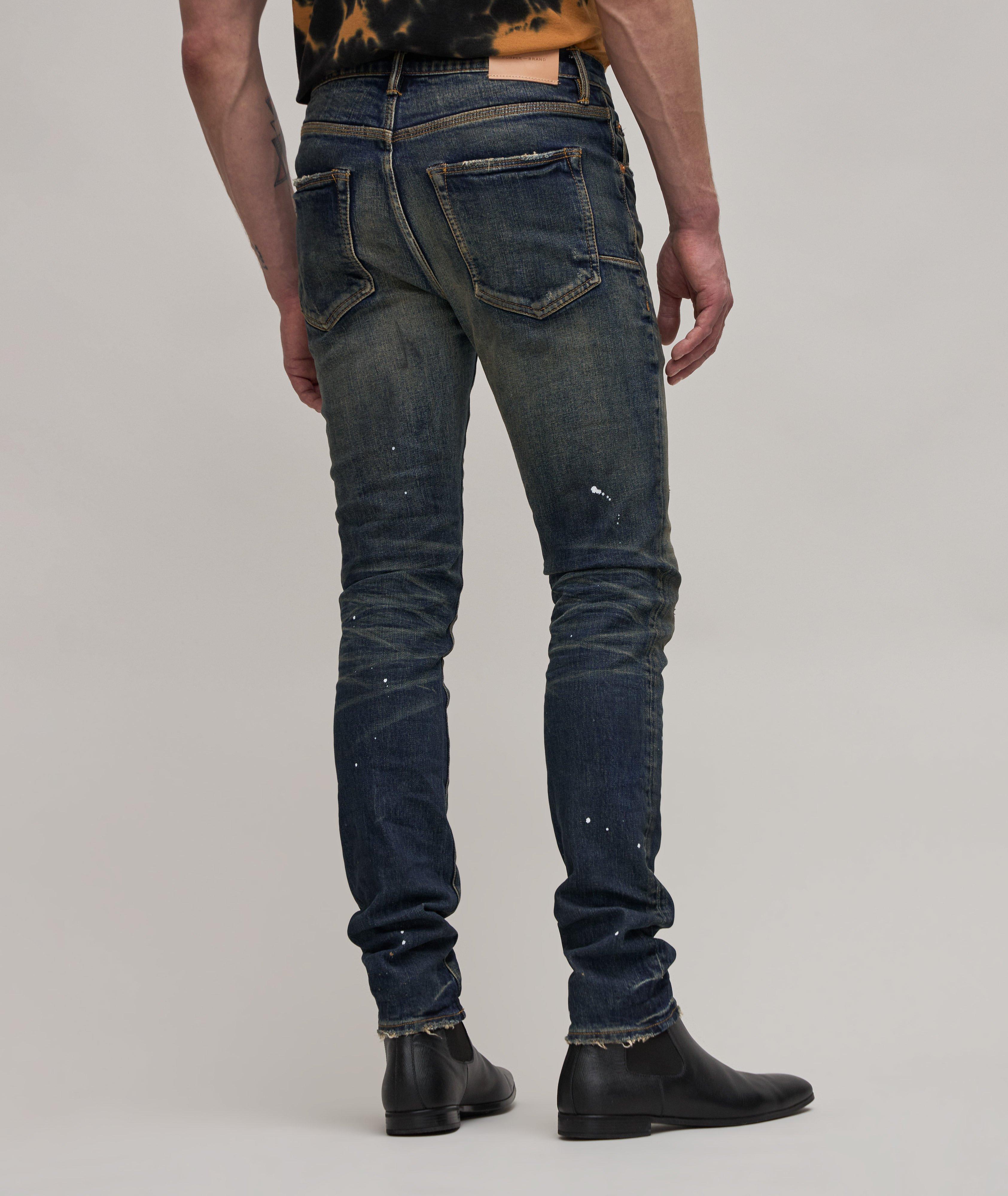 Jean P001 à détail d’éclaboussures de coupe ajustée image 3