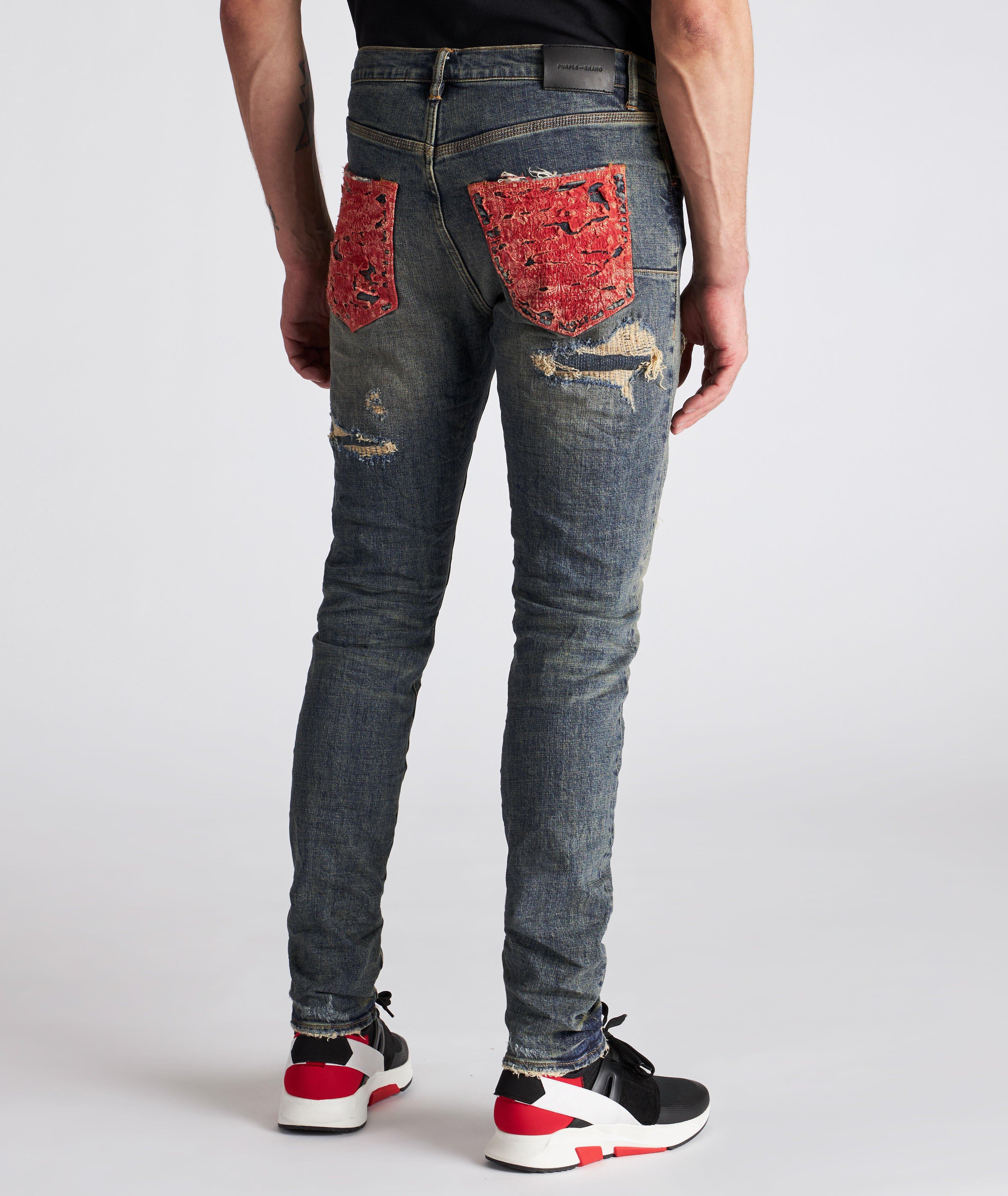 Buy PURPLE BRAND P002 Distressed Garment-dyed Slim-leg Jeans