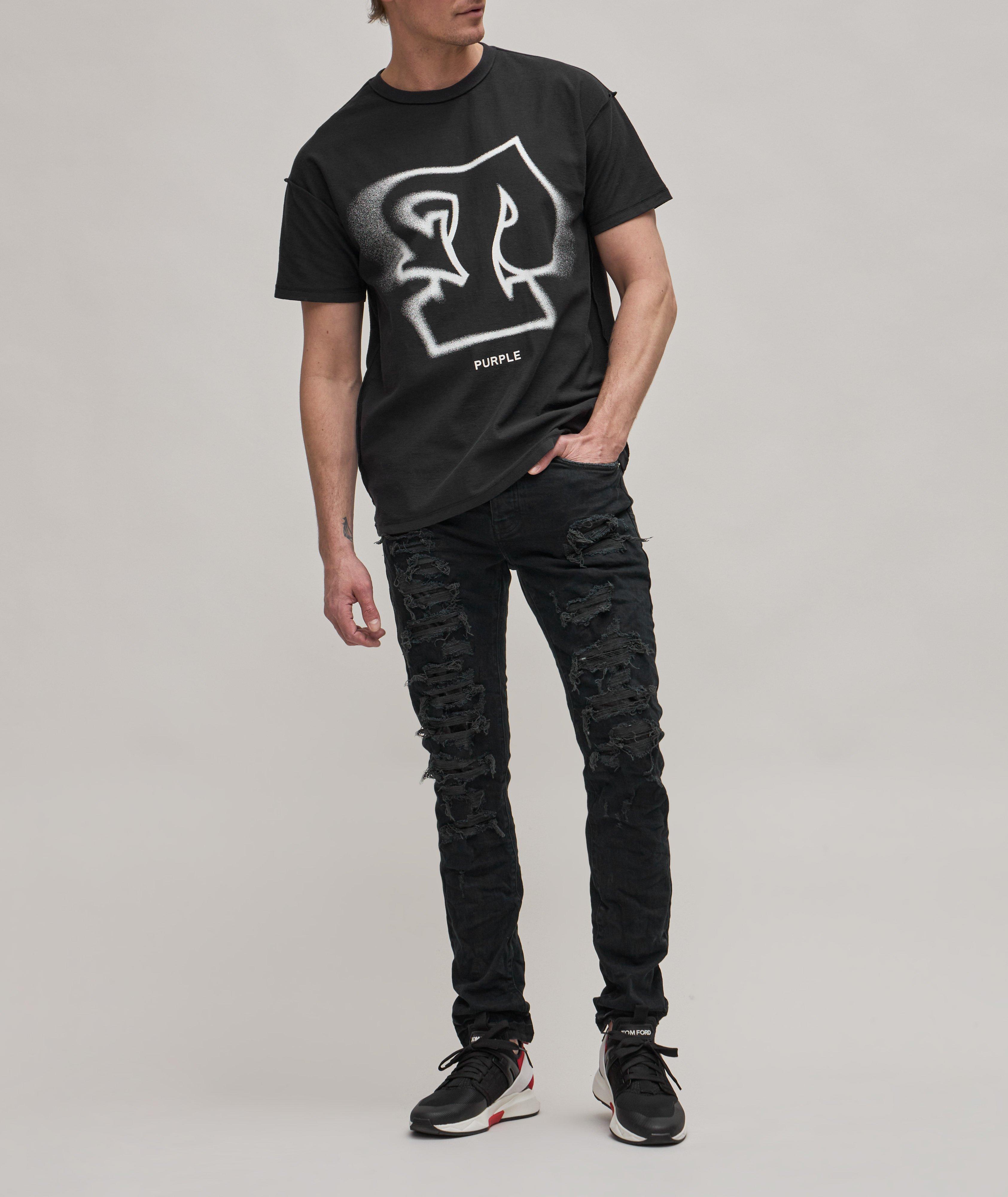 T-shirt imprimé en coton avec graffiti image 1