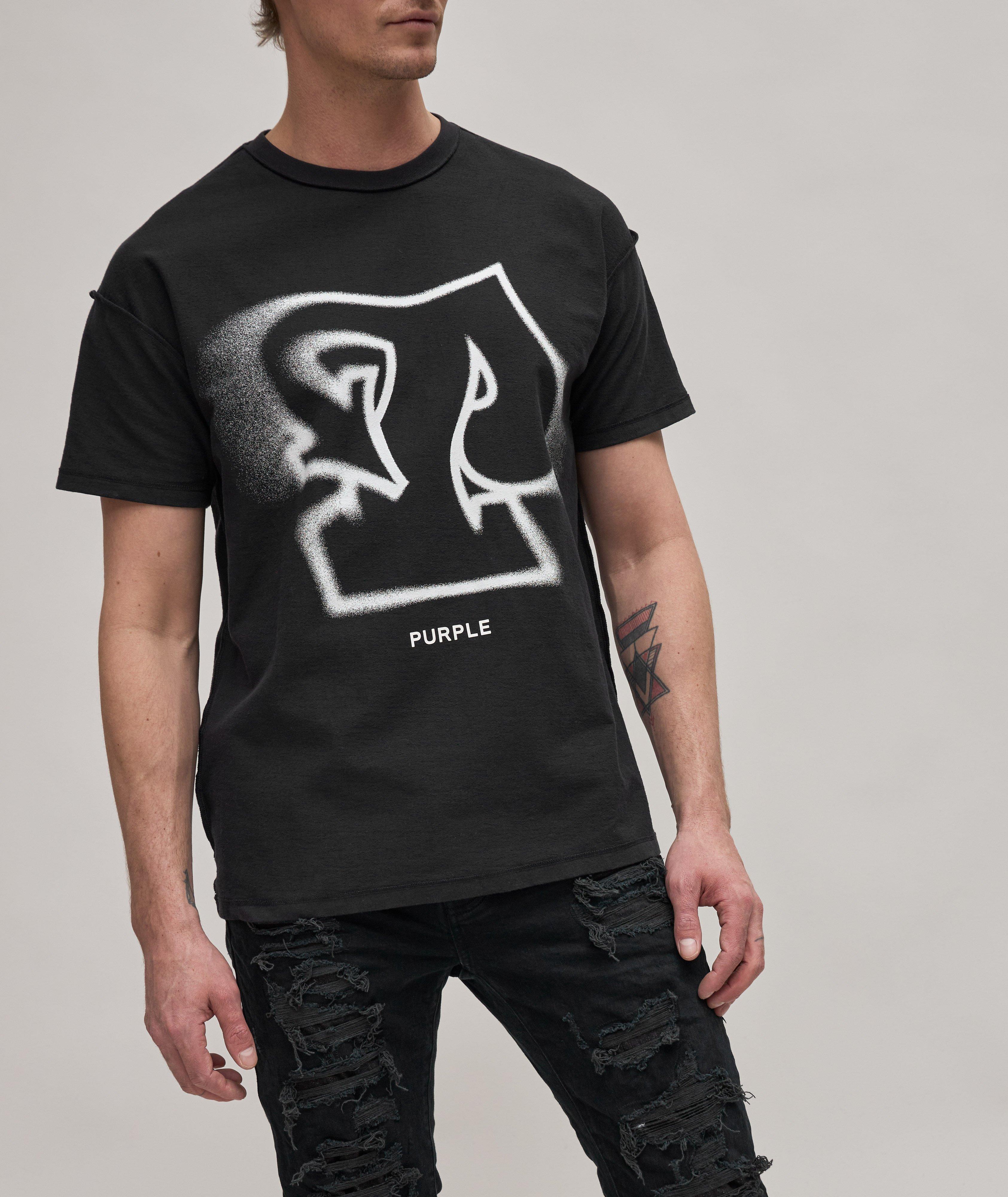 T-shirt imprimé en coton avec graffiti image 2