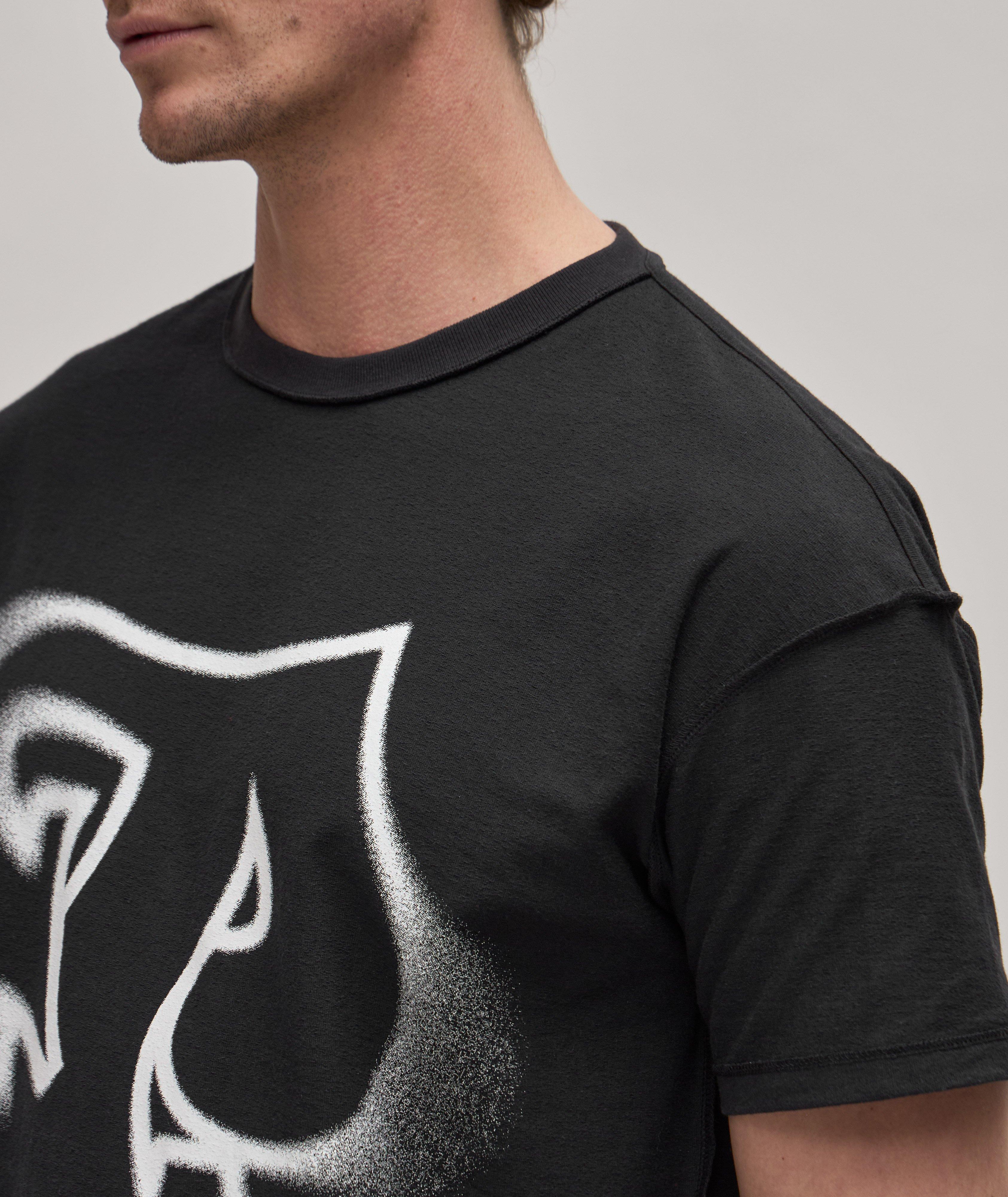 T-shirt imprimé en coton avec graffiti image 4