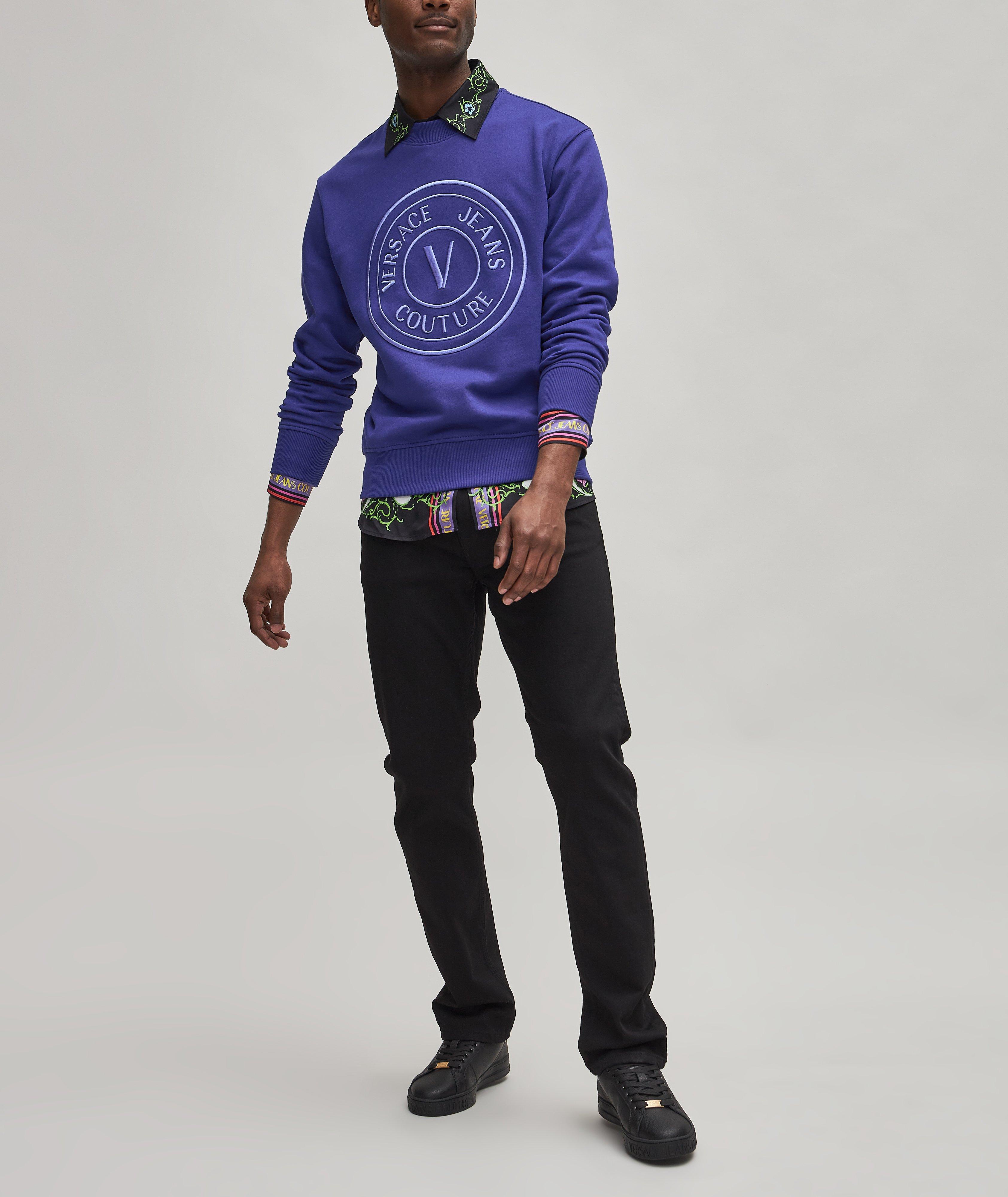 Pull en coton à encolure ronde avec logo image 4
