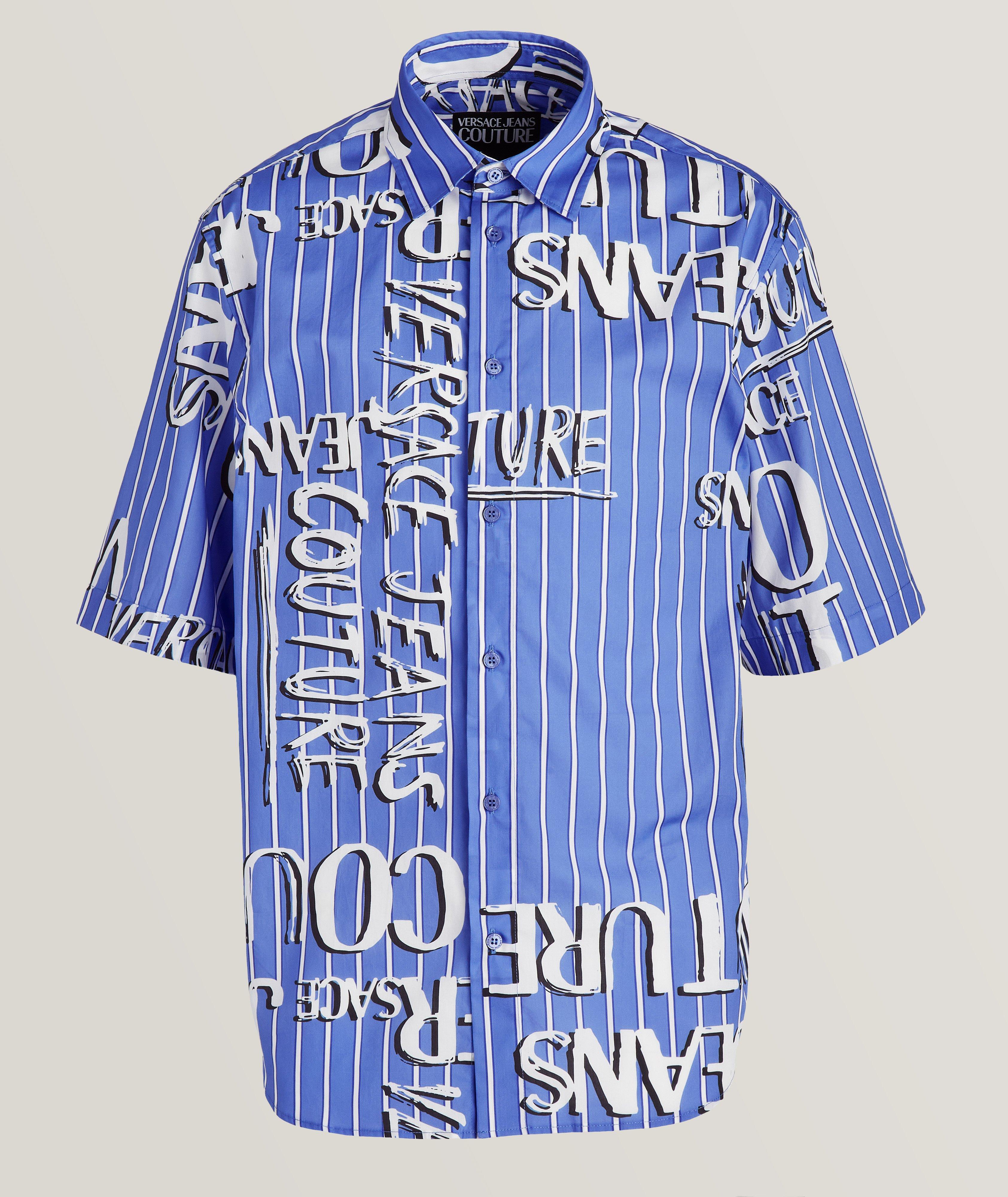Chemise décontractée en coton à motifs et à manches courtes image 0