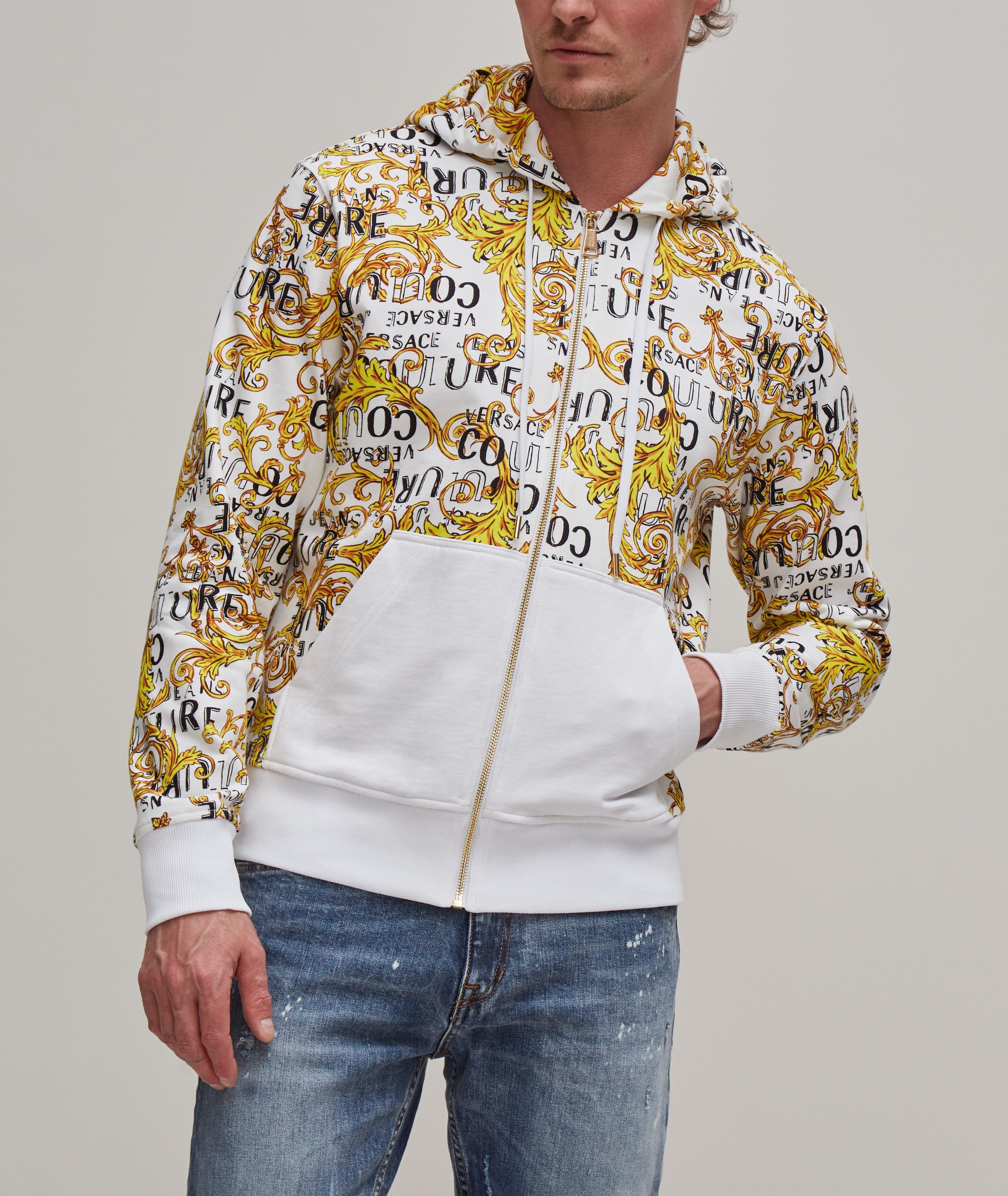 Baroque Print Full-Zip Hooded Sweater image 1