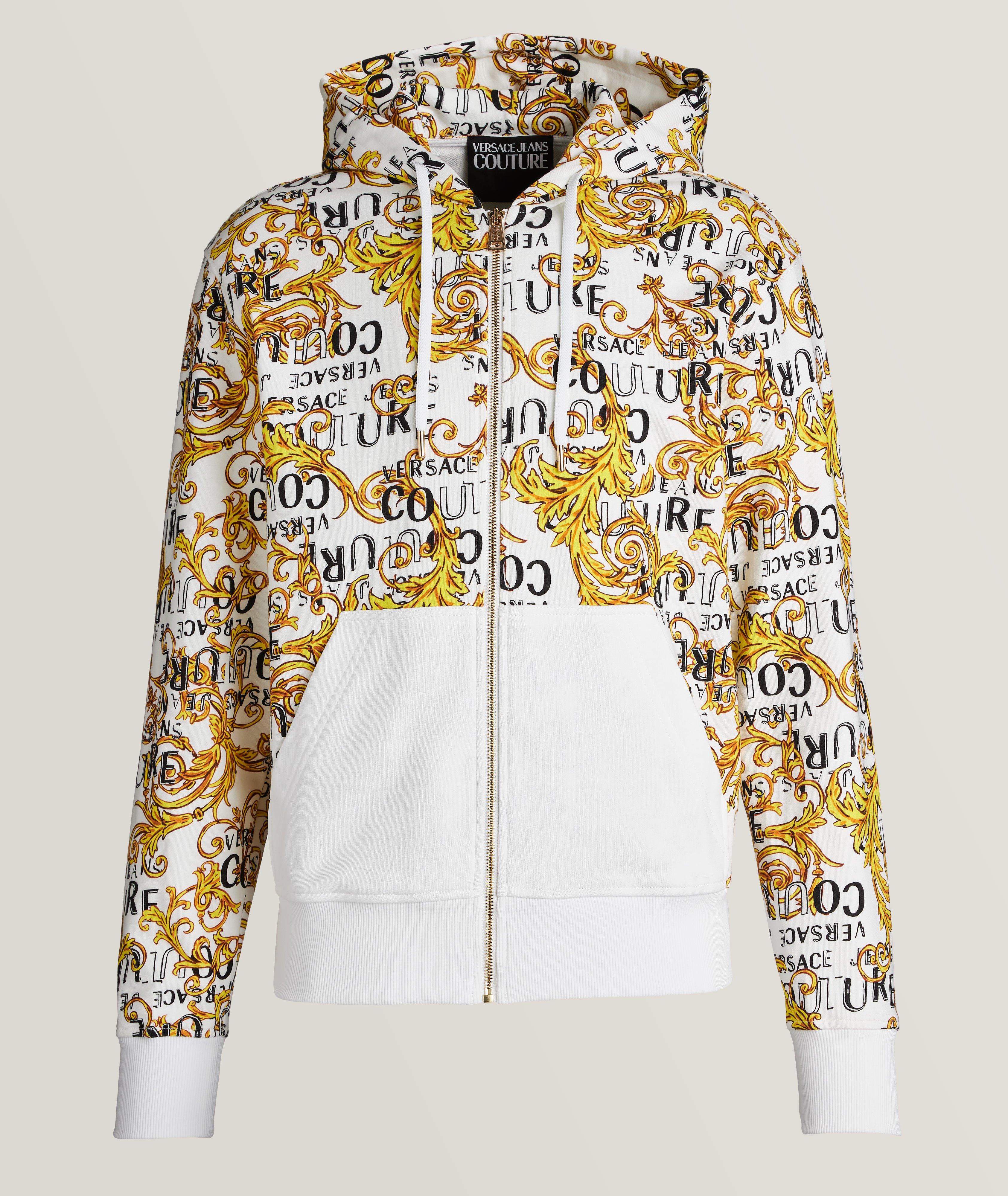 Baroque Print Full-Zip Hooded Sweater image 0