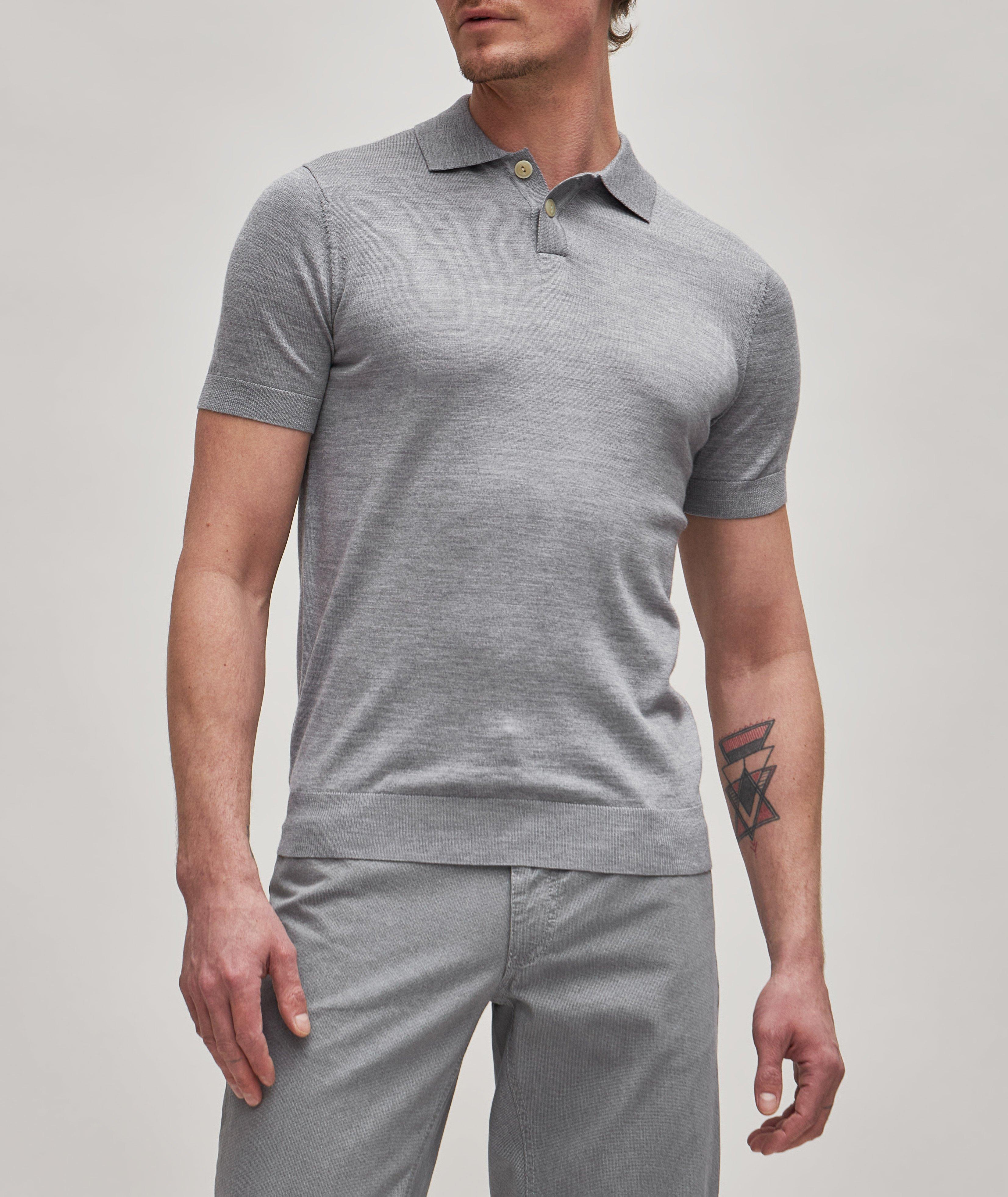 Short-Sleeve Stretch Merino Knit Polo image 1