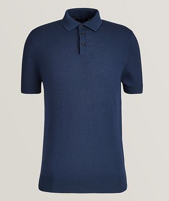 PATRICK ASSARAF Short-Sleeve Cupro Knit Cotton Polo