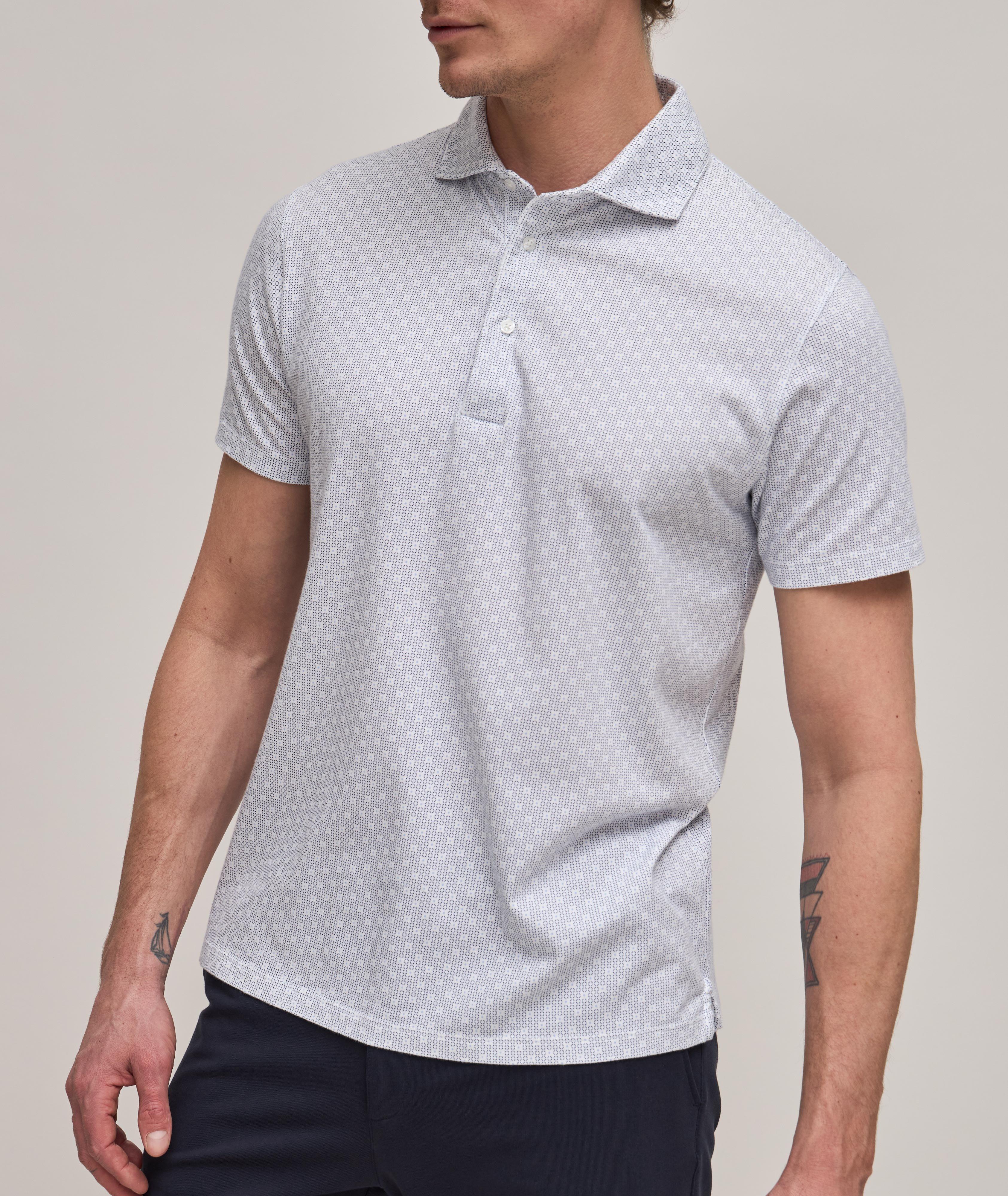 Polo en coton extensible à petit motif répété image 1