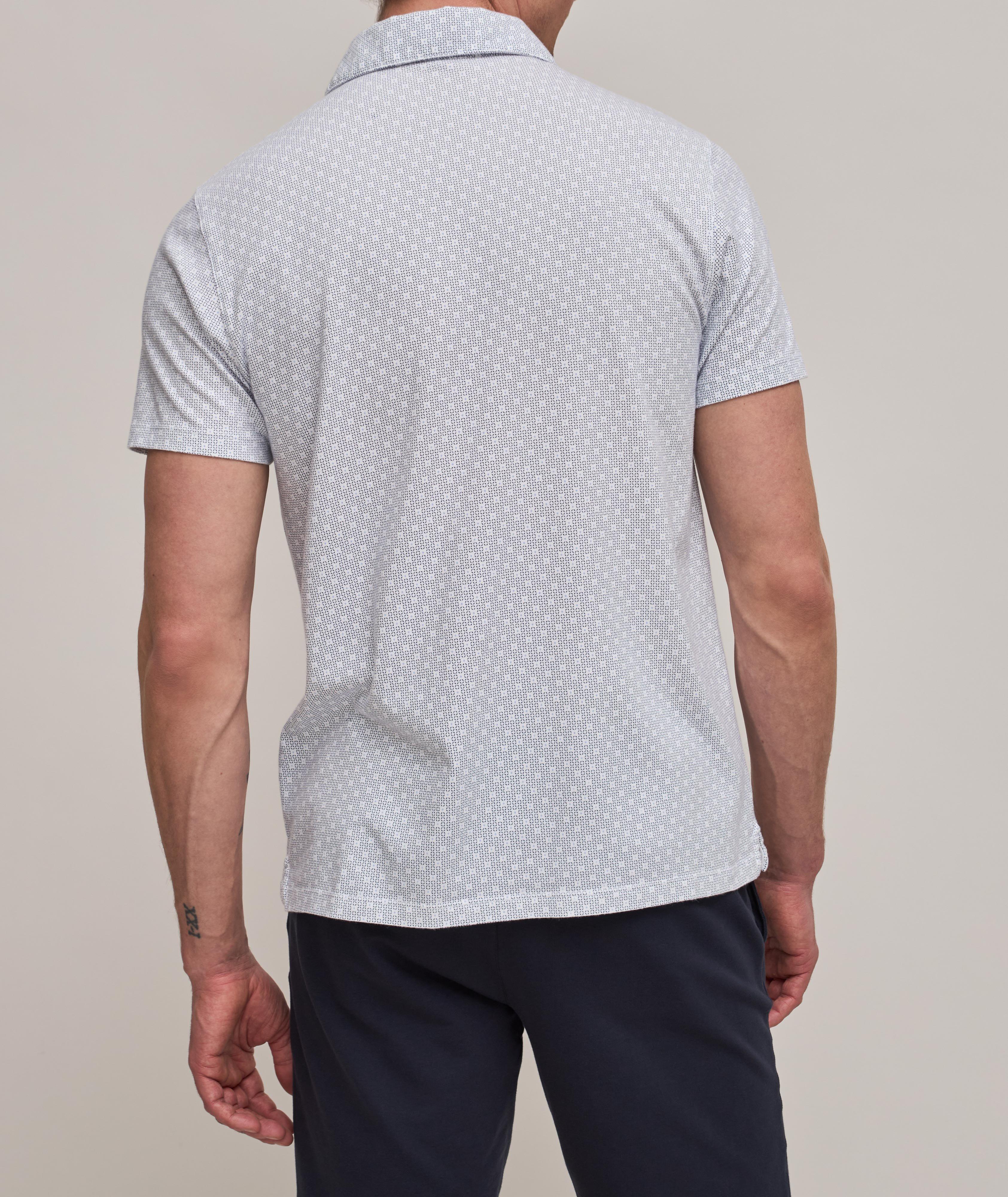 Polo en coton extensible à petit motif répété image 2